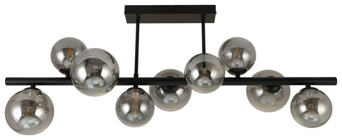 POCOline Deckenleuchte Leonardo schwarz Metall B/H/L: ca. 28,5x35x86 cm G9 9 Brennstellen