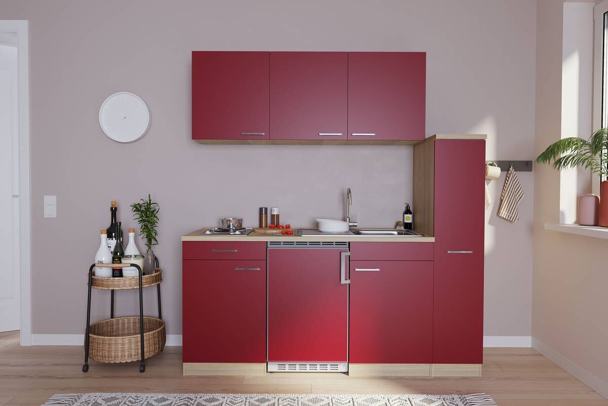 Respekta Küchenblock Economy rot matt B/H/T: ca. 180x200x60 cm