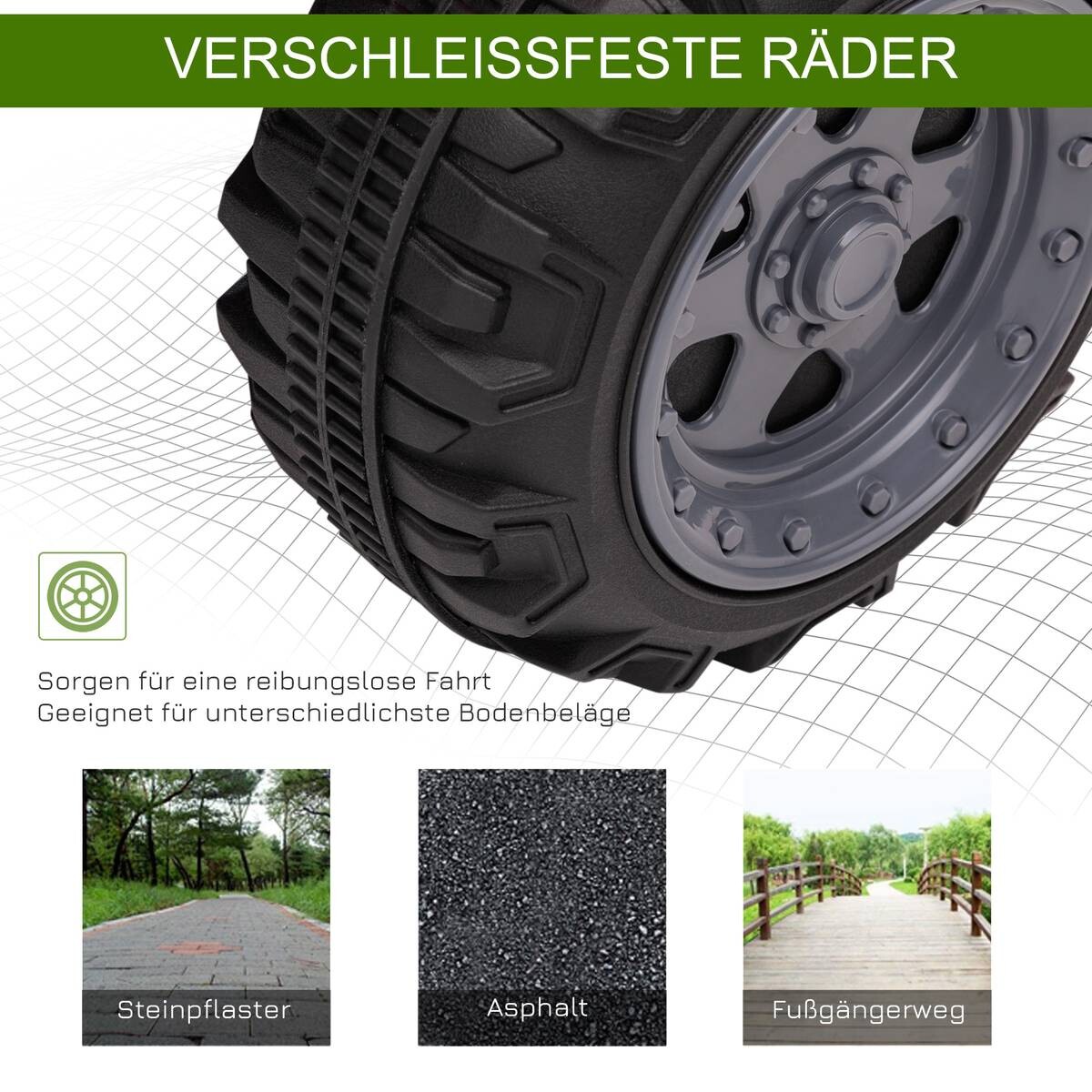 HOMCOM Kinder-Elektroquad grün B/H/L: ca. 44x42x66 cm