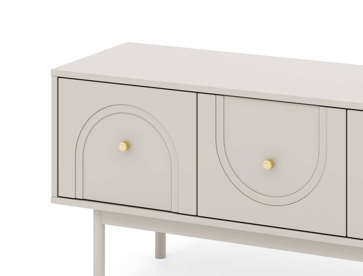 Lowboard MAZOMA Eiche Kaschmirgrau Nachbildung gold Optik B/H/T: ca. 154x53,5x39 cm