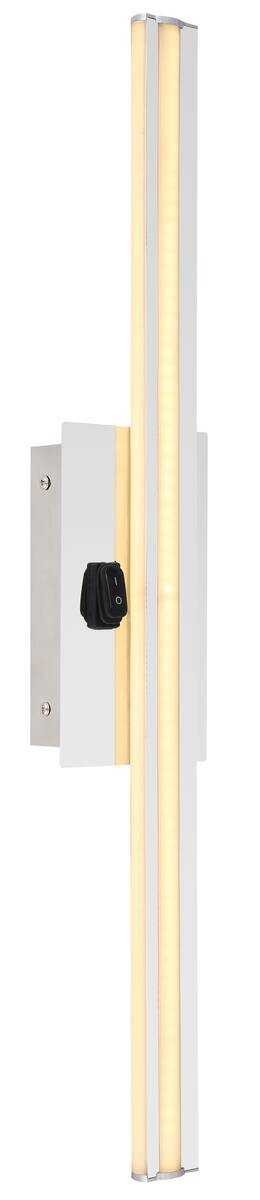 GLOBO LED-Wandleuchte Opal Chrom Kunststoff Metall B/H: ca. 10x61 cm