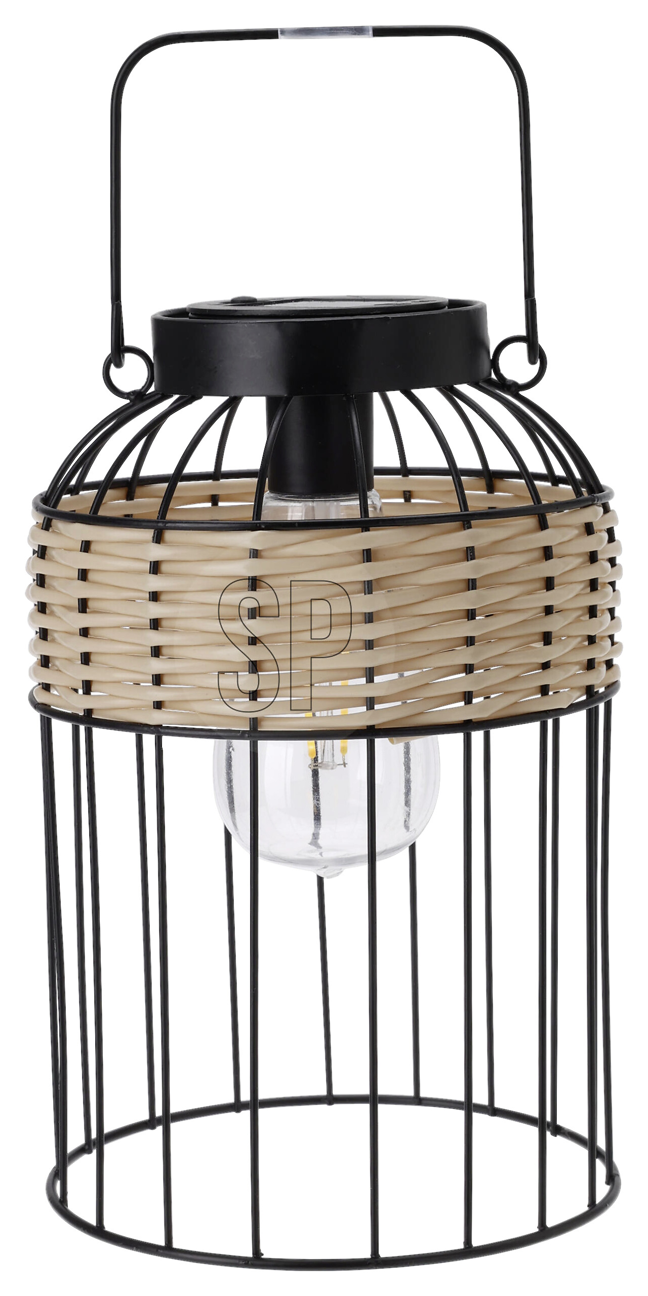 Solarlaterne schwarz Metall B/H/L: ca. 16x16x25 cm