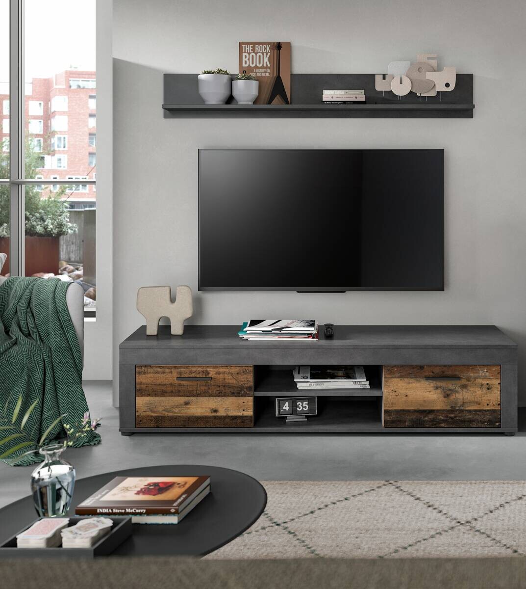 Lowboard Jam Matera Nachbildung Old Wood Nachbildung B/H/T: ca. 37x160x40 cm