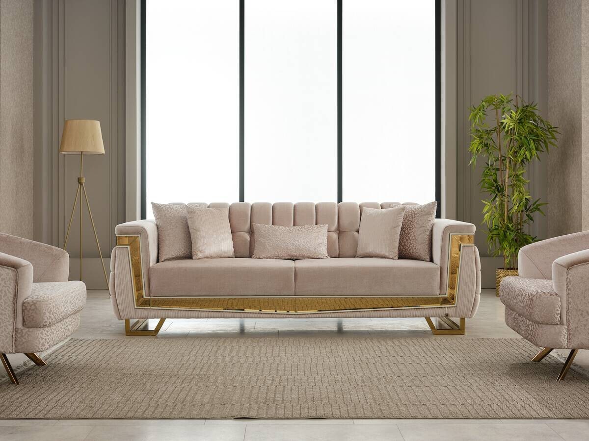 Sofa 3-2-1 Pera beige Webstoff