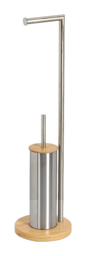 Zeller WC-Garnitur silber hellbraun Bambus