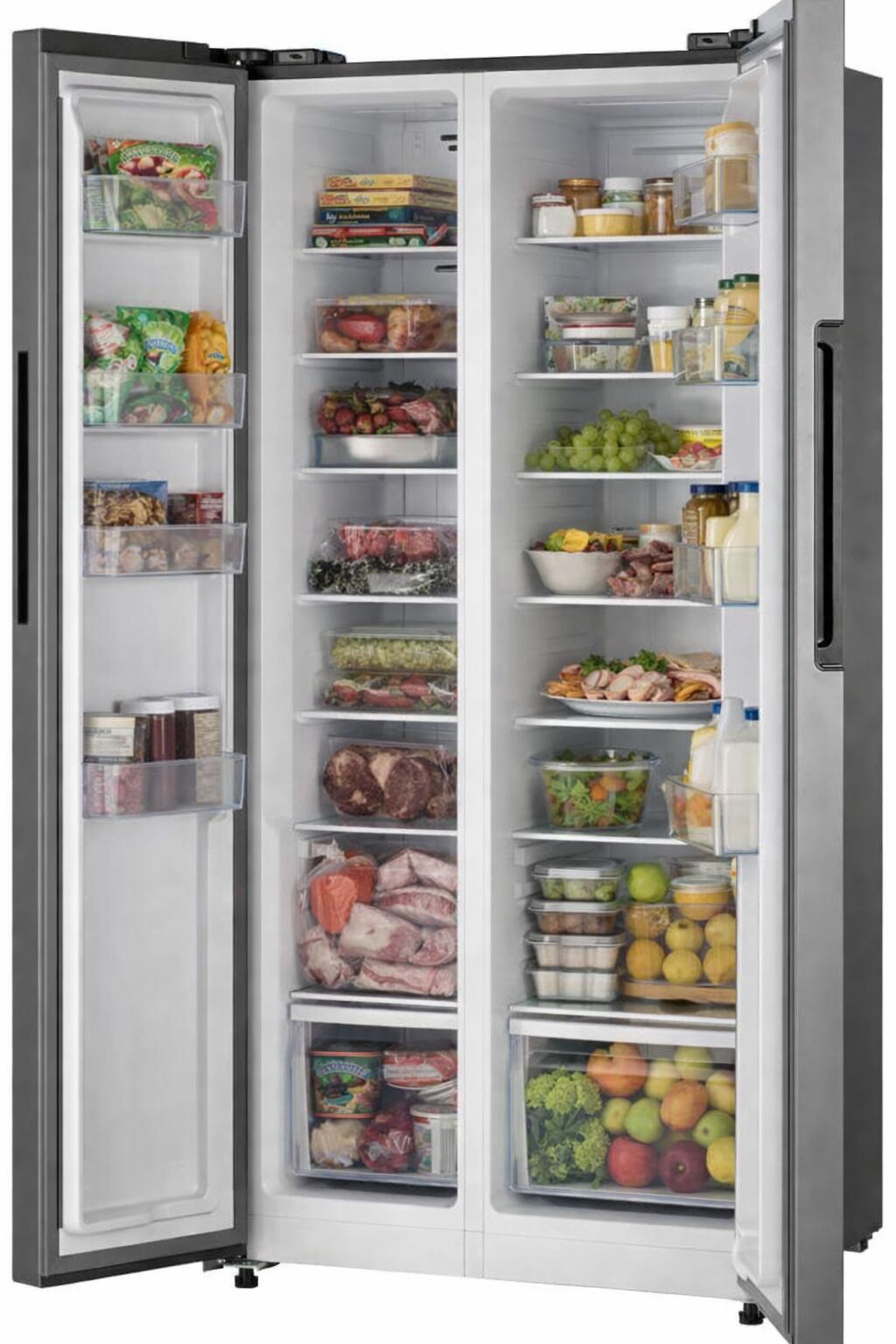 POCOline Side-by-Side SBS 179-444 ESID silber B/H/T: ca. 83x179x61 cm