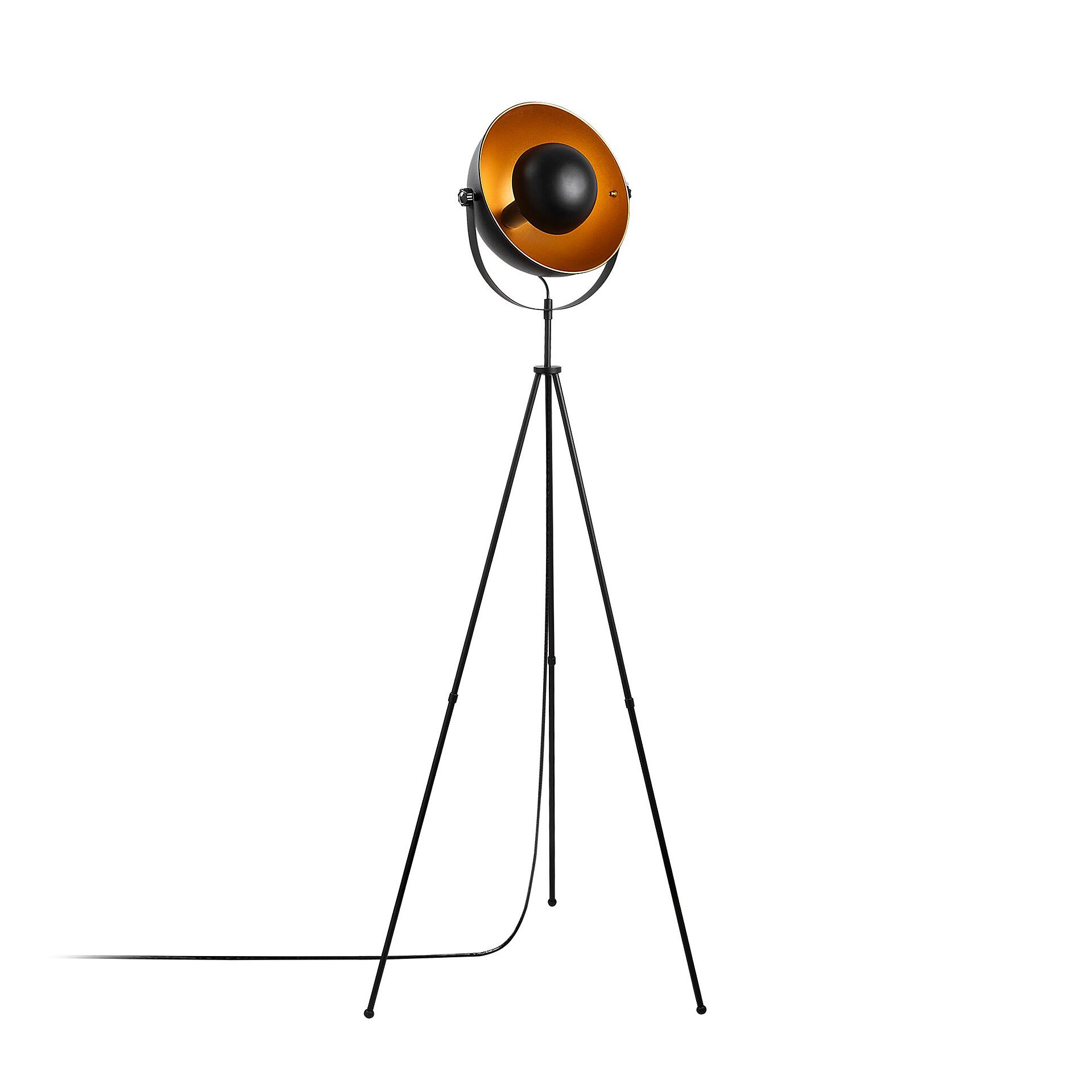 Opviq Stehleuchte gold schwarz B/H/T/L: ca. 45x160x45x62 cm E27 1 Brennstellen