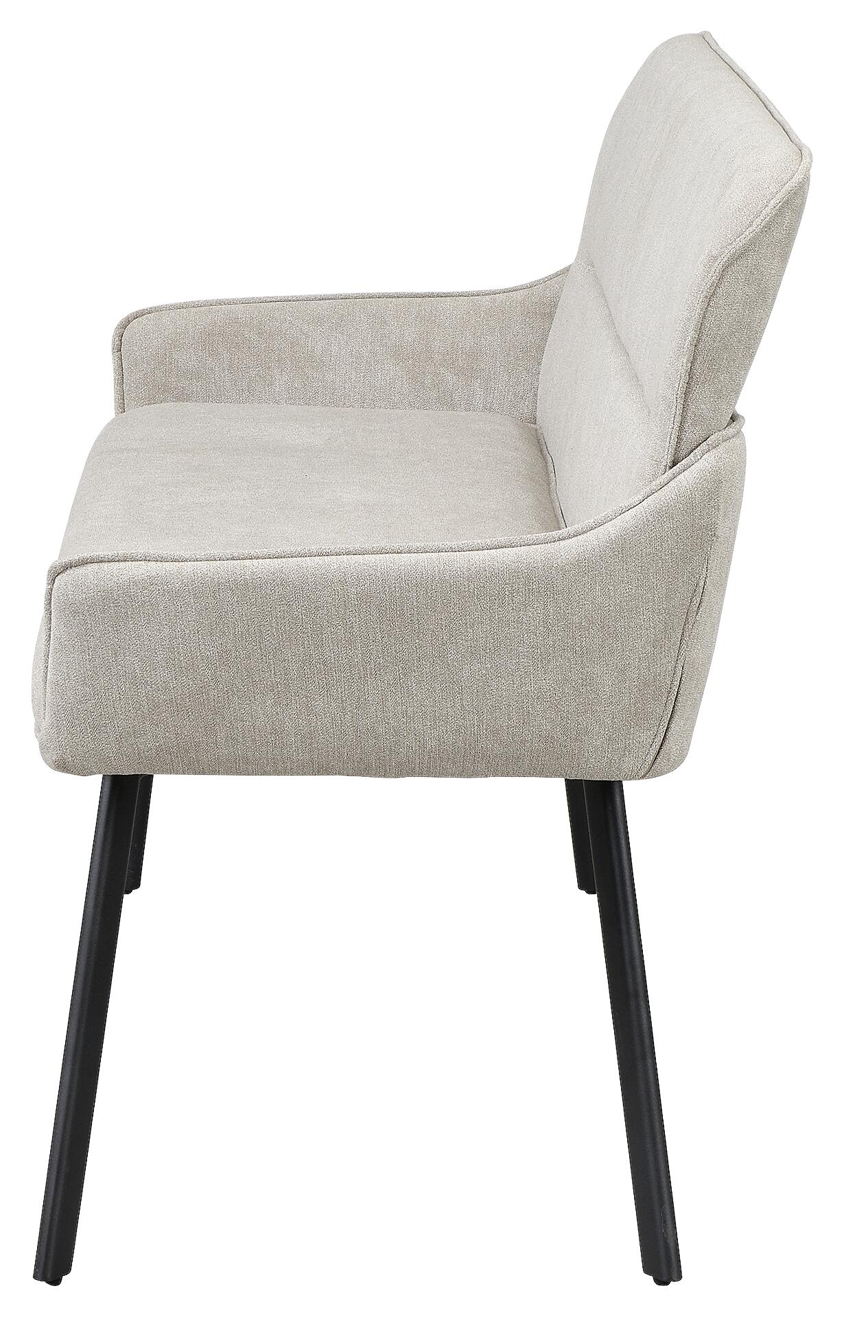 Sitzbank RICO schwarz taupe Metall Stoff B/H/T: ca. 140x90x62 cm