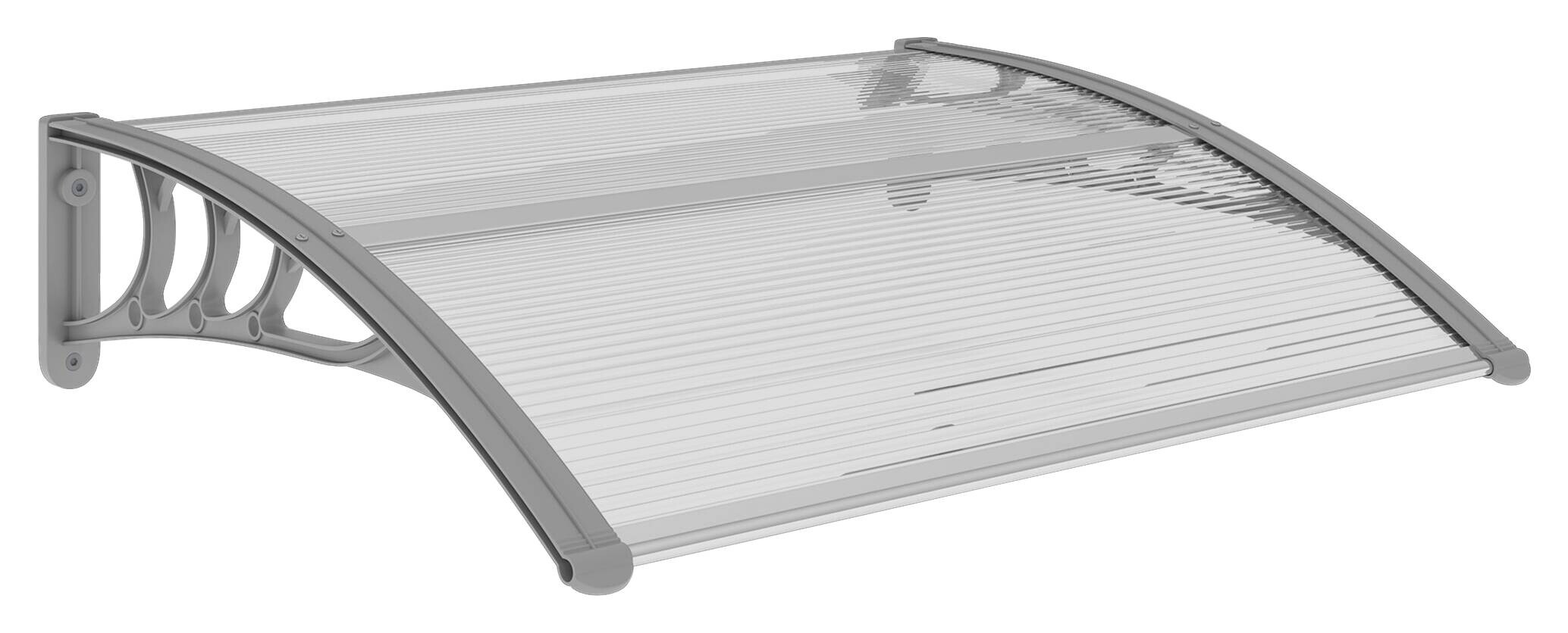 Outsunny Vordach für Haustür silber B/H/L: ca. 75x23x100 cm