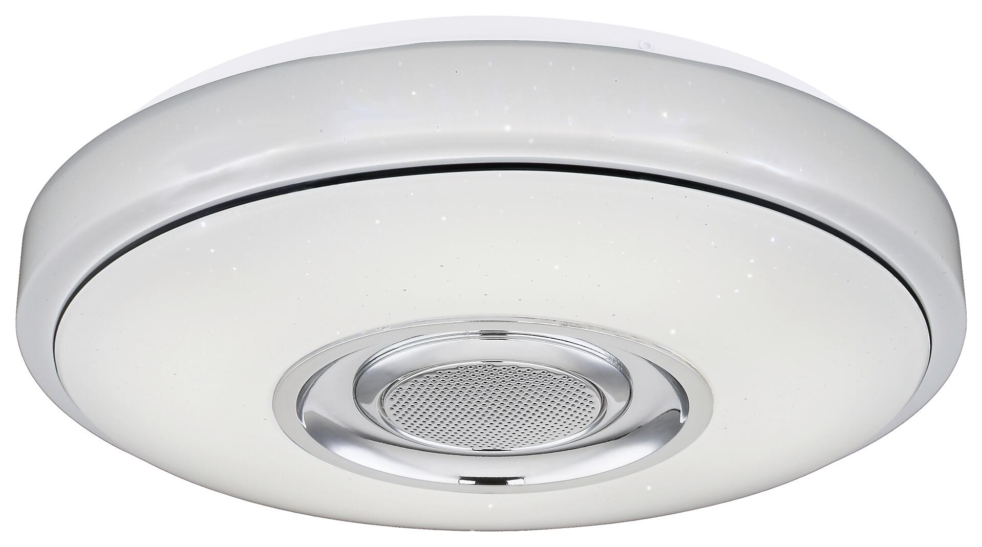 POCOline Deckenleuchte Sound weiß Chrom Kunststoff Metall H/D: ca. 8x34 cm