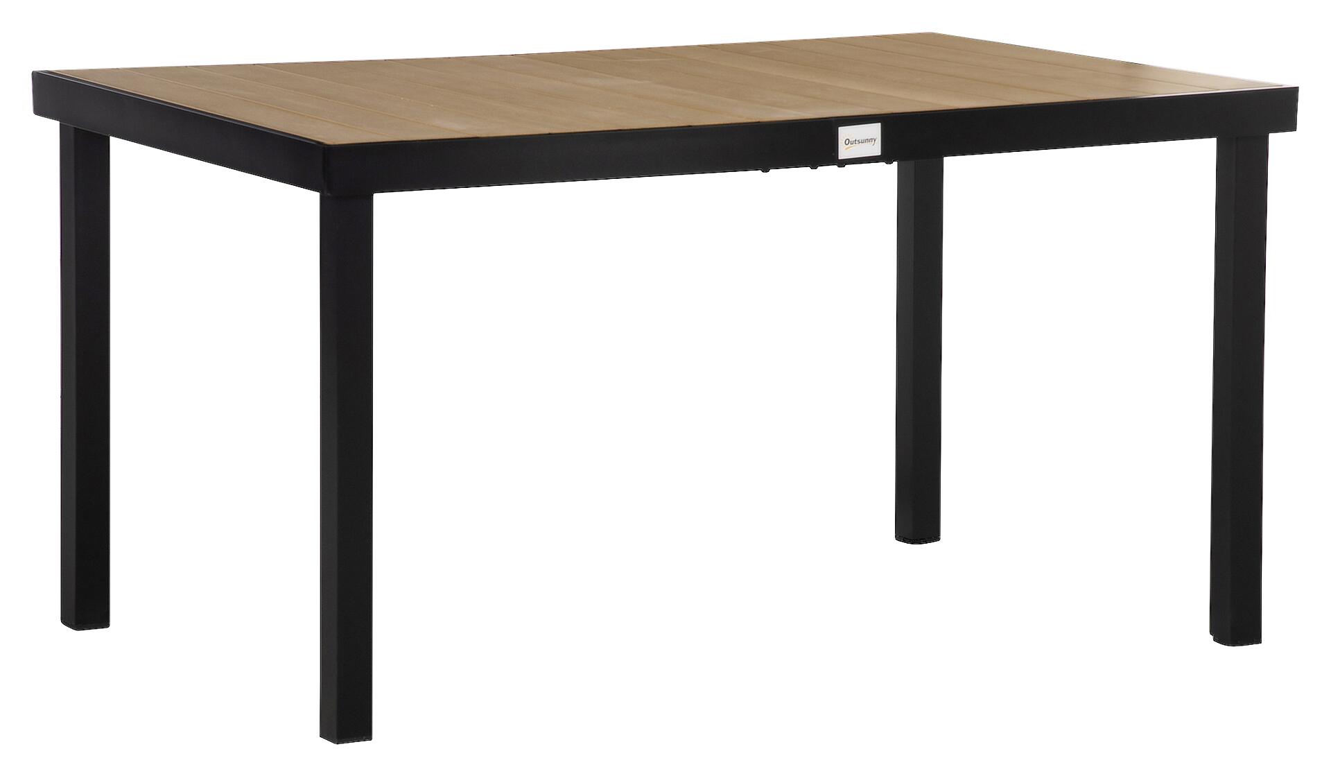 Outsunny Gartentisch natur Aluminium B/H/L: ca. 90x74x140 cm