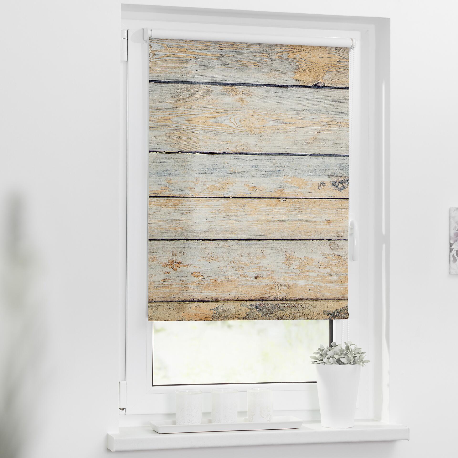 LICHTBLICK Rollo Bretter Shabby braun B/L: ca. 45x150 cm