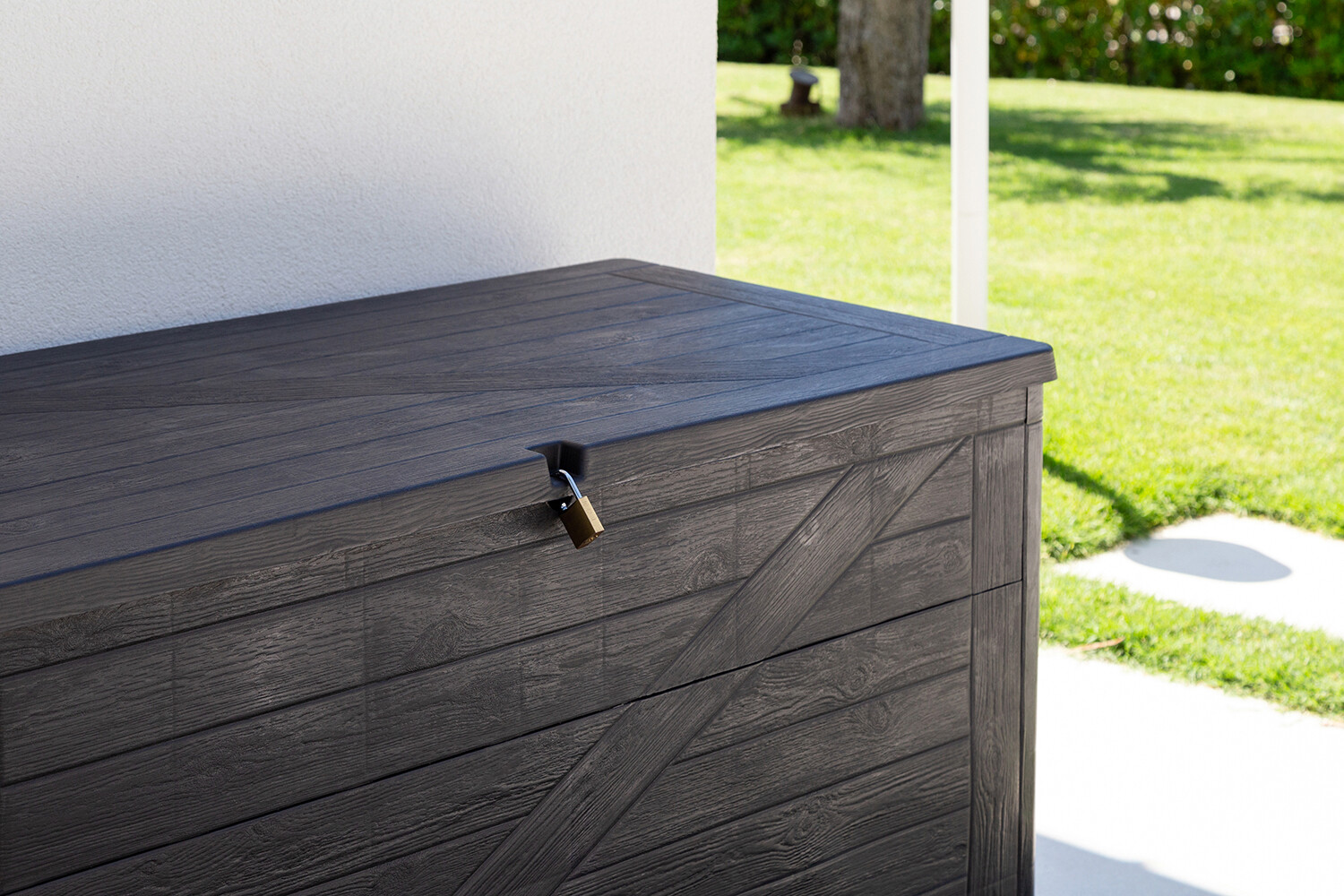 Toomax Aufbewahrungsbox Wood anthrazit Kunststoff B/H/L: ca. 63x56x120 cm