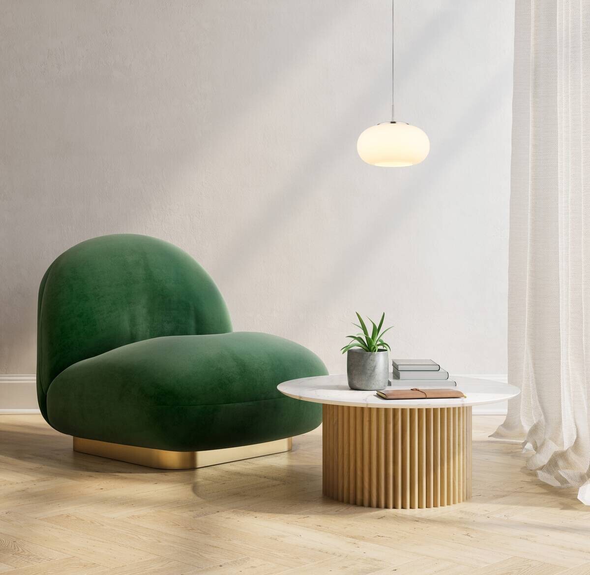 GLOBO LED-Pendelleuchte nickel matt Opal transparent Glas Metall H/D: ca. 150x20 cm 1.0 Brennstellen