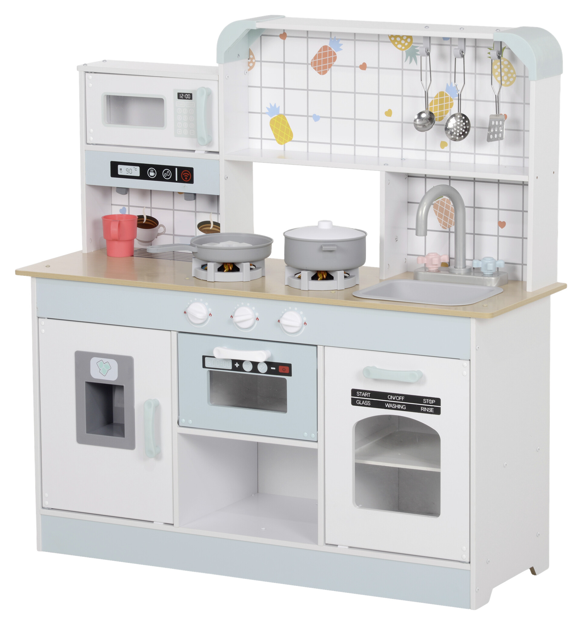 AIYAPLAY Kinderküche B/H/L: ca. 31,7x90,4x88,6 cm