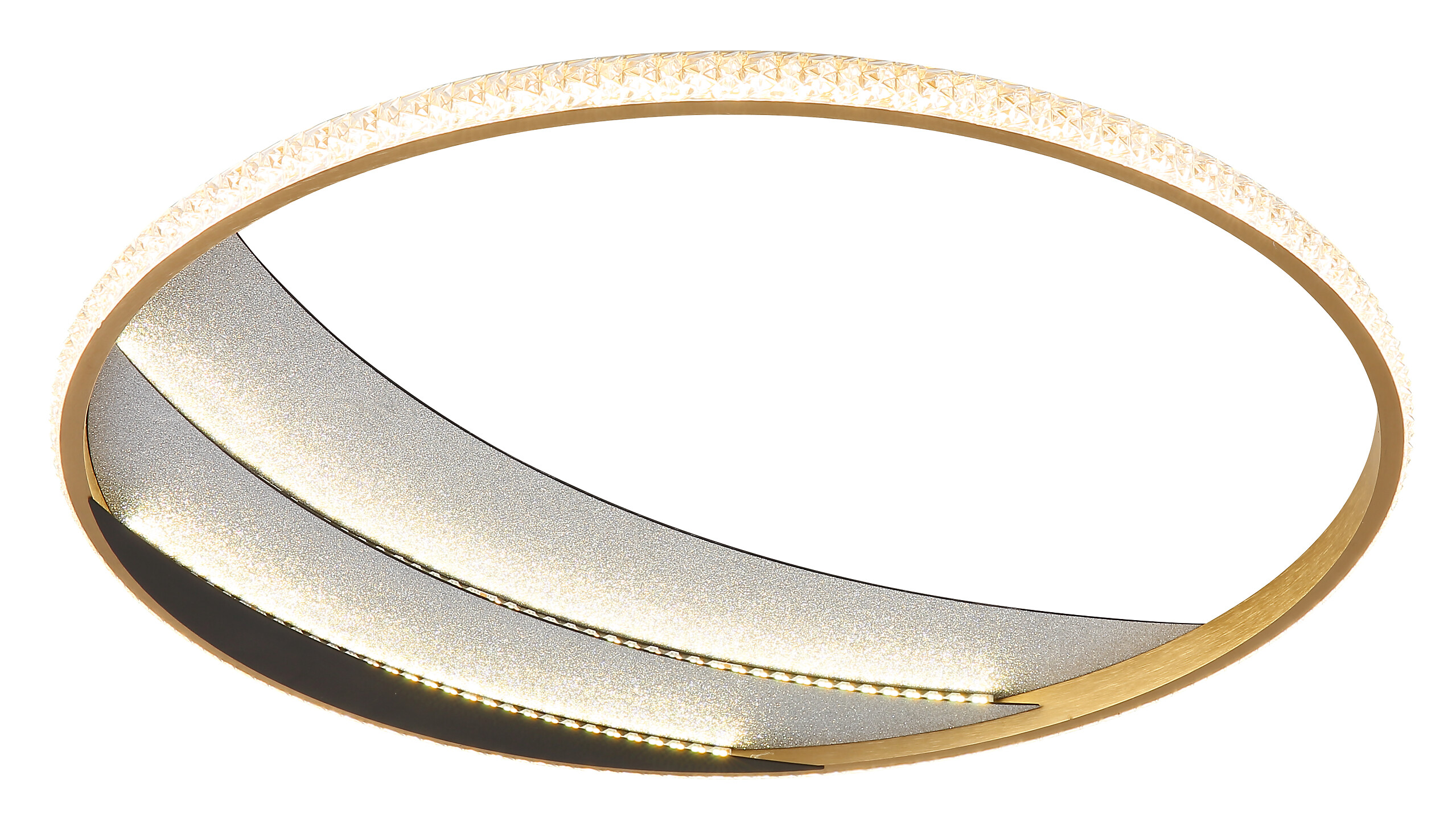 GLOBO Deckenleuchte gold klar schwarz Metall Kunststoff Aluminium H/D: ca. 6x52 cm 1 Brennstellen