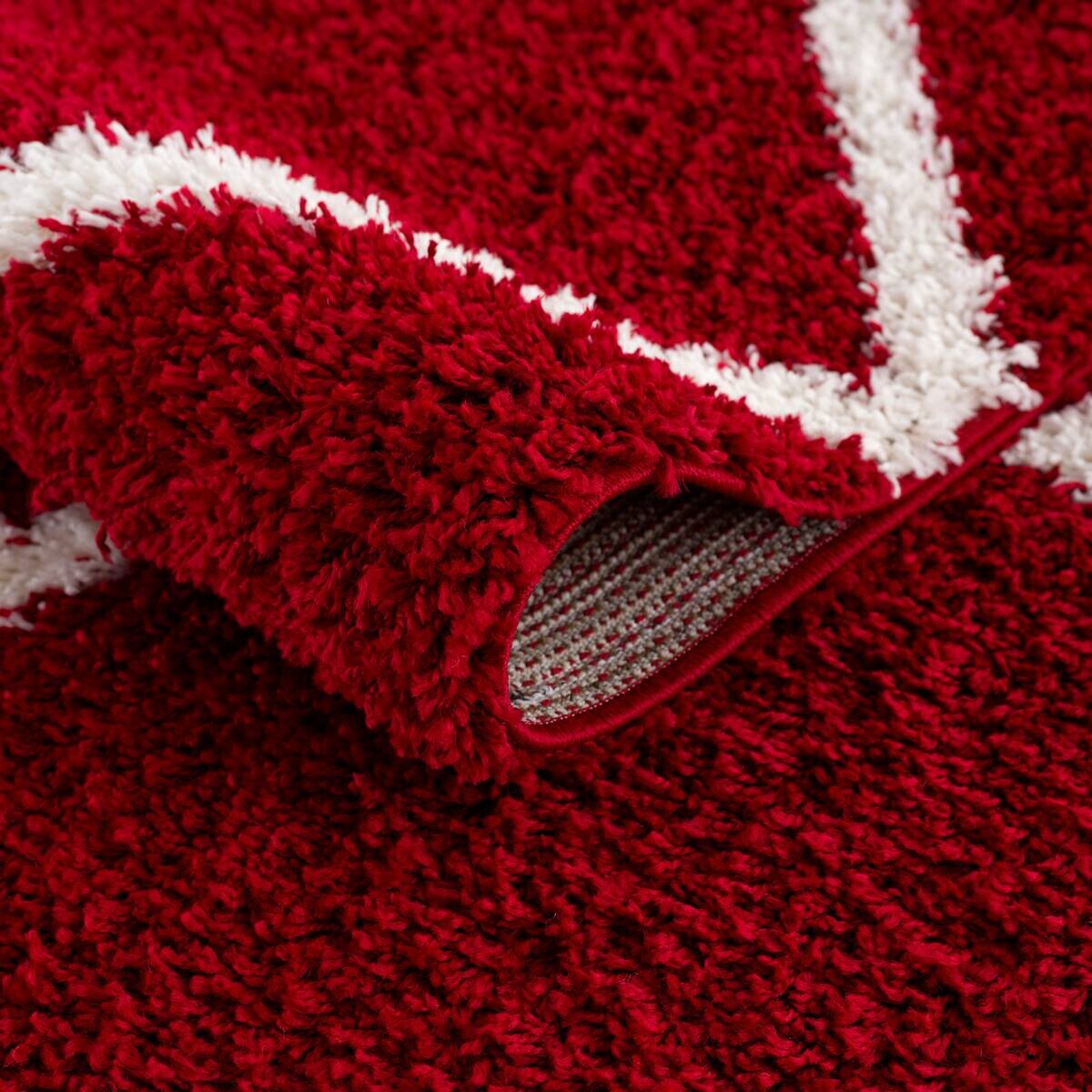 Sanat Hochflorteppich MADRID rot B/L: ca. 150x150 cm