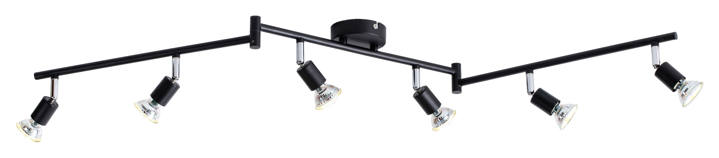 POCOline Spotbalken Boris schwarz B/H/L: ca. 120x9x10 cm 6 Brennstellen