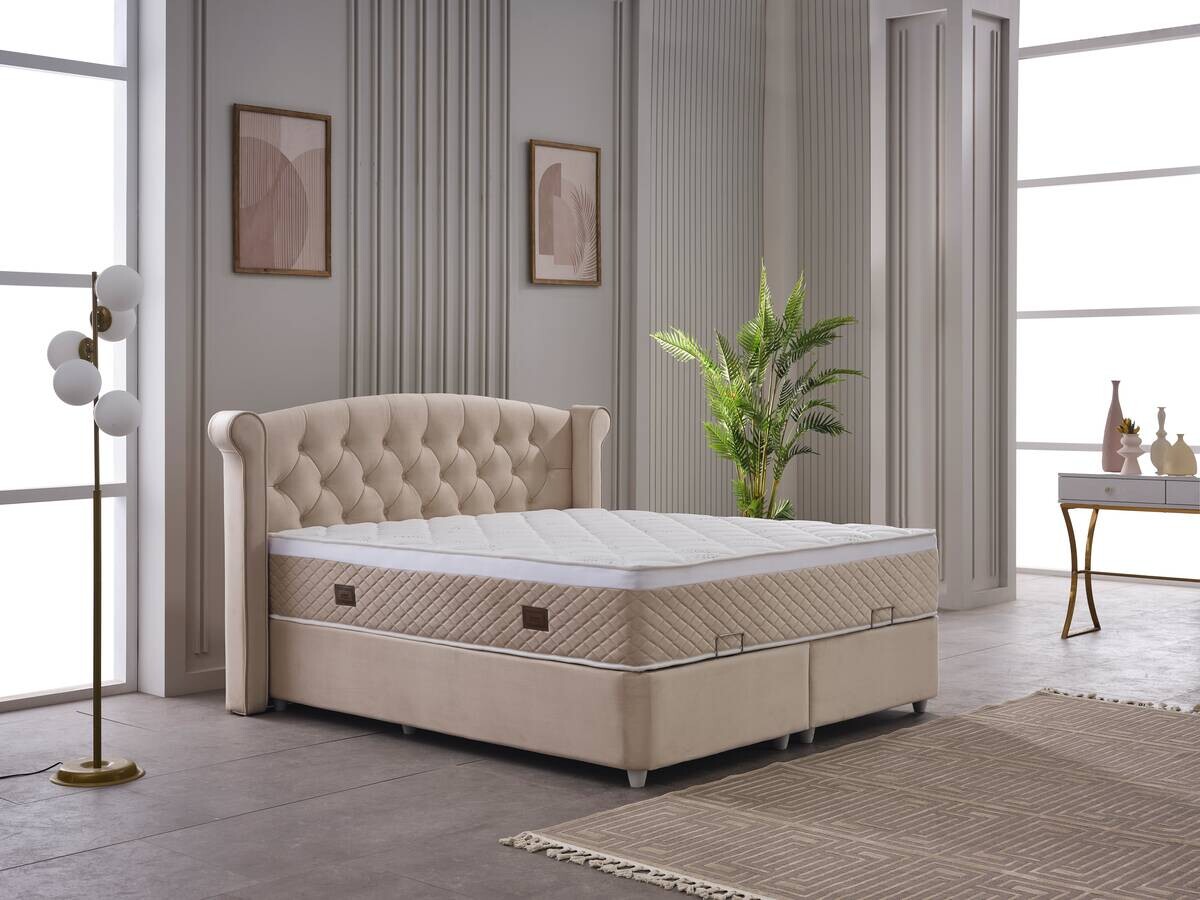 Polsterbett Marven creme Liegefläche B/L: ca. 180x200 cm