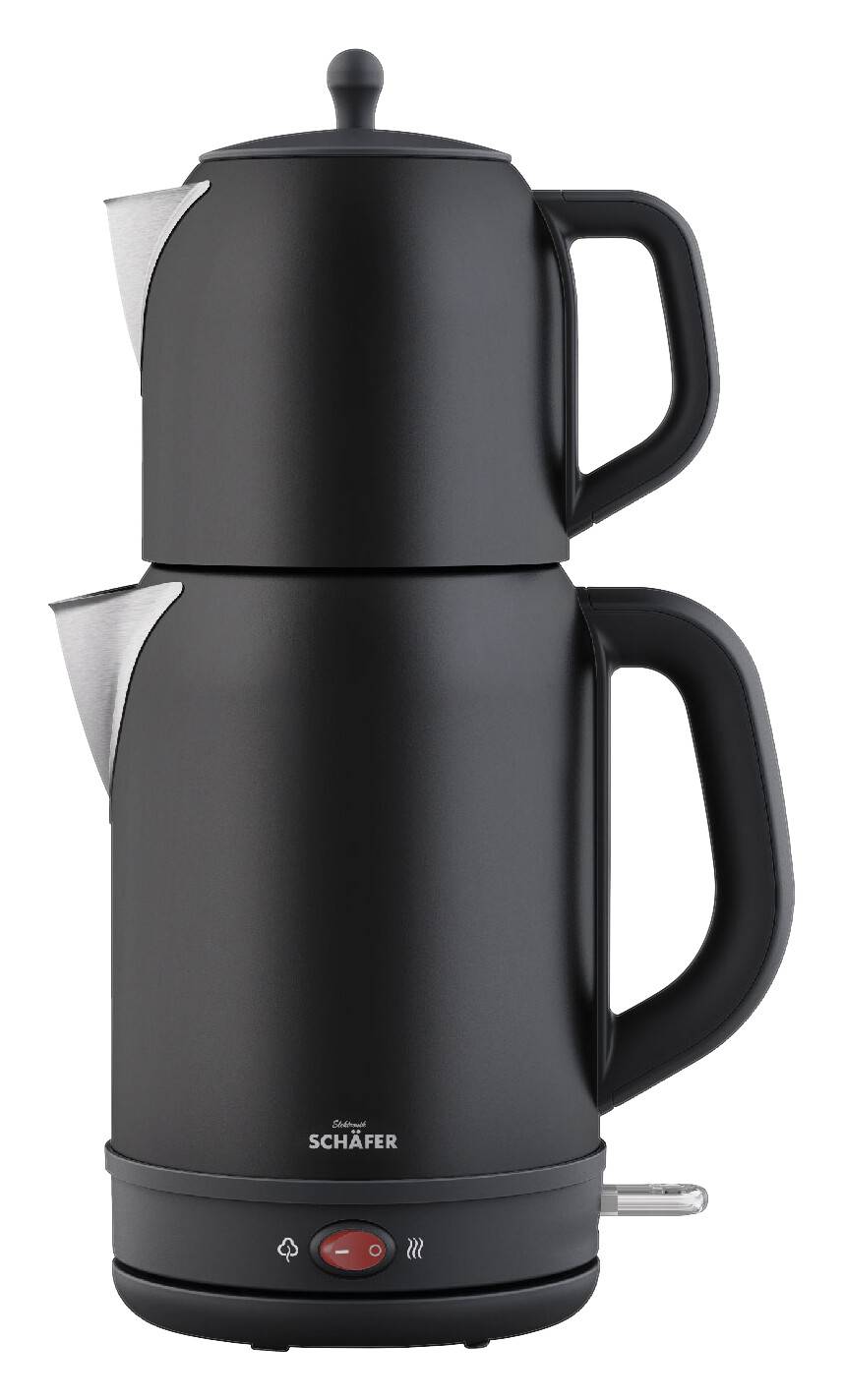SCHÄFER Wasser -/u.Teekocher 74265 mattschwarz Kunststoff Edelstahl B/H/T: ca. 19x38x19 cm ca. 1,7 l SCHÄFER Wasser -/u.Teekocher 74265 mattschwarz Kunststoff Edelstahl B/H/T: ca. 19x38x19 cm ca. 1,7 l