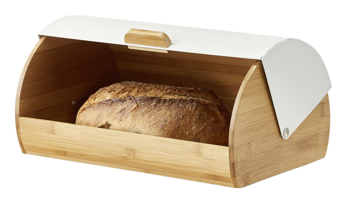 Zeller Brotkasten weiß Bambus B/H/L: ca. 27x19x39 cm