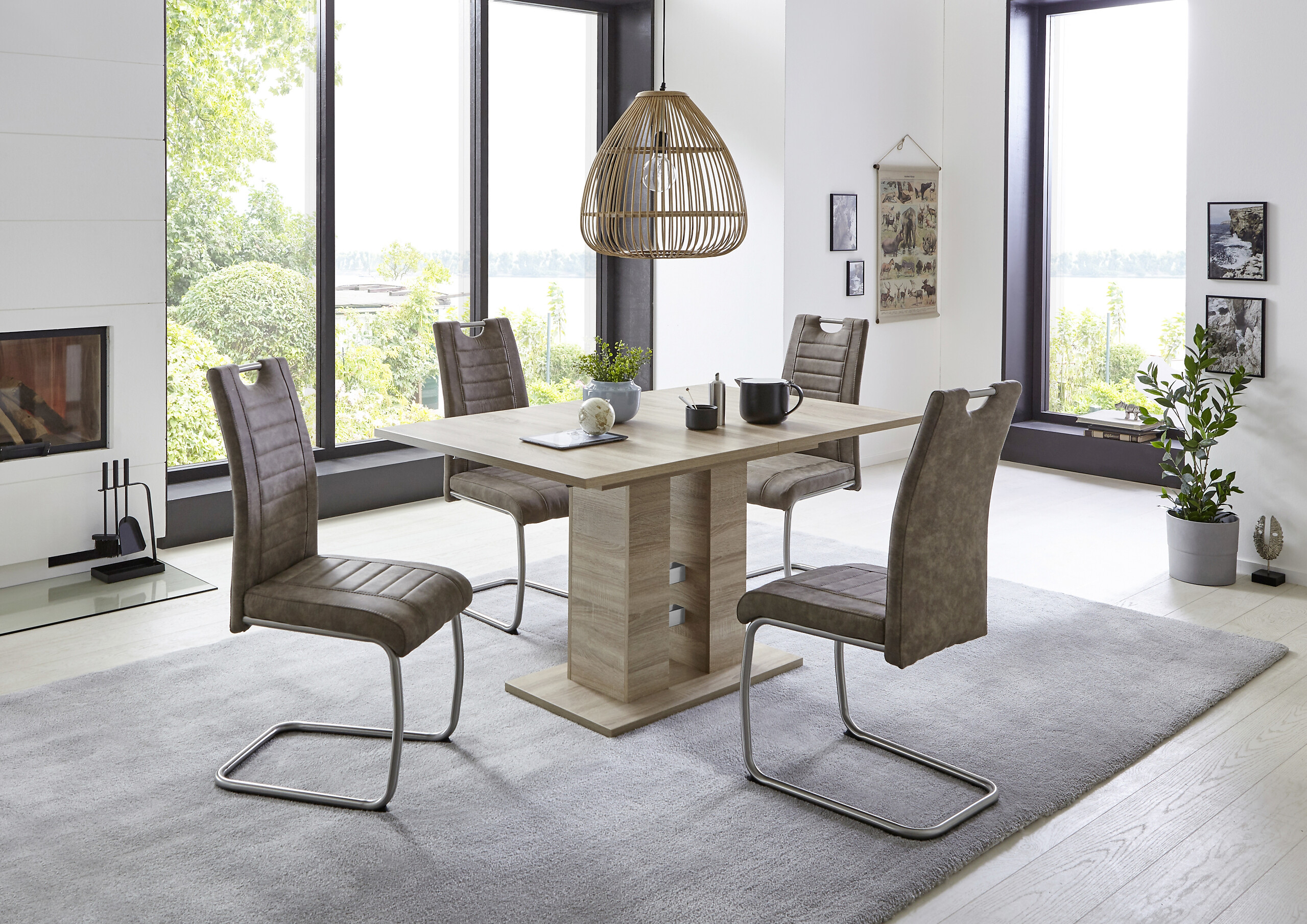 Essgruppe Ulla Eiche schlamm Holzwerkstoff B/H/T: ca. 220x76x90 cm