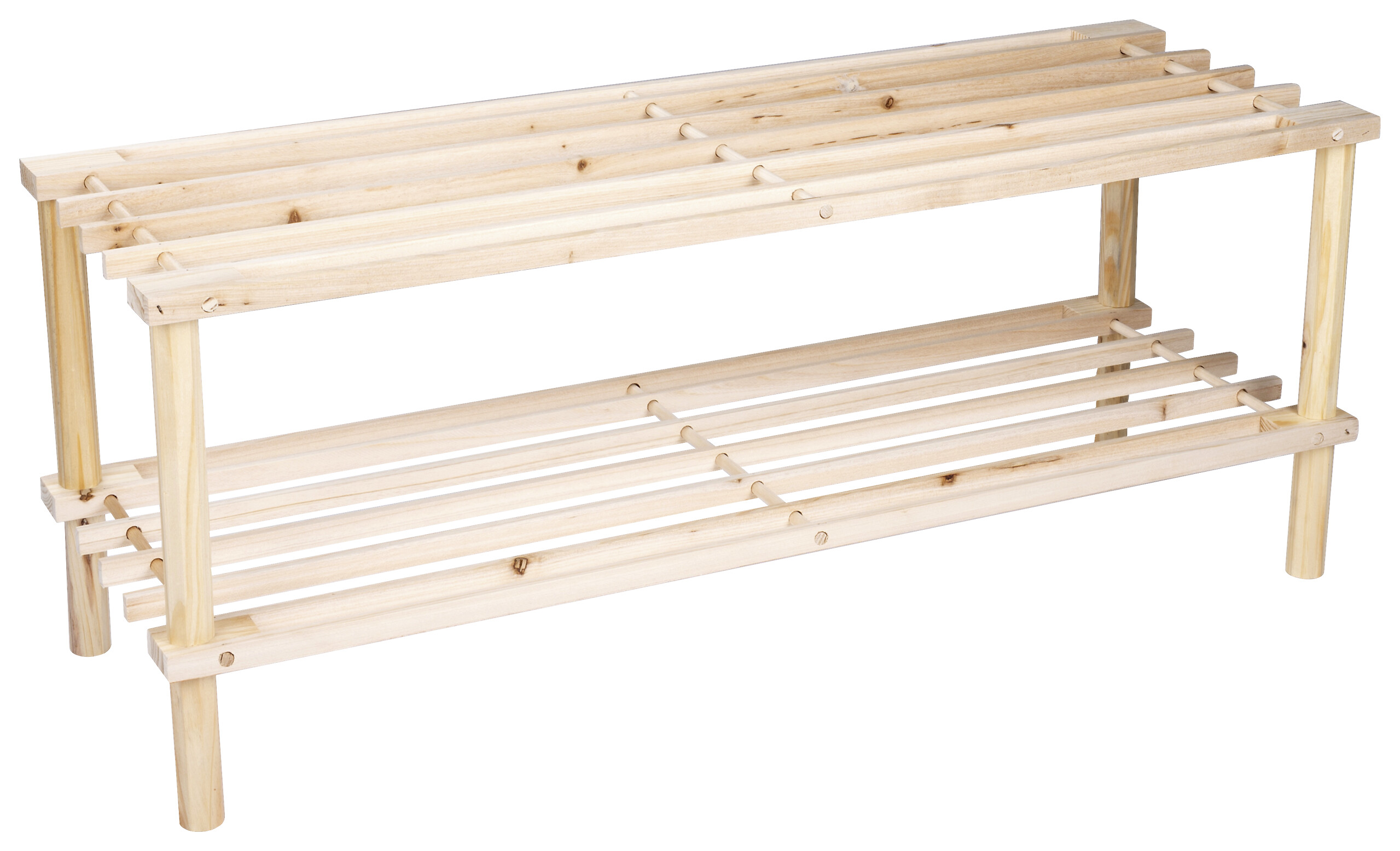 alpina Schuhregal braun Holz B/H/L: ca. 26x29,5x74 cm