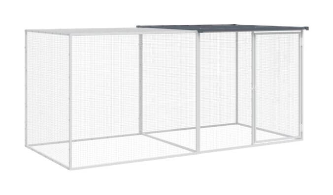 vidaXL Hühnerkäfig anthrazit Stahl B/H/L: ca. 98x87x203 cm