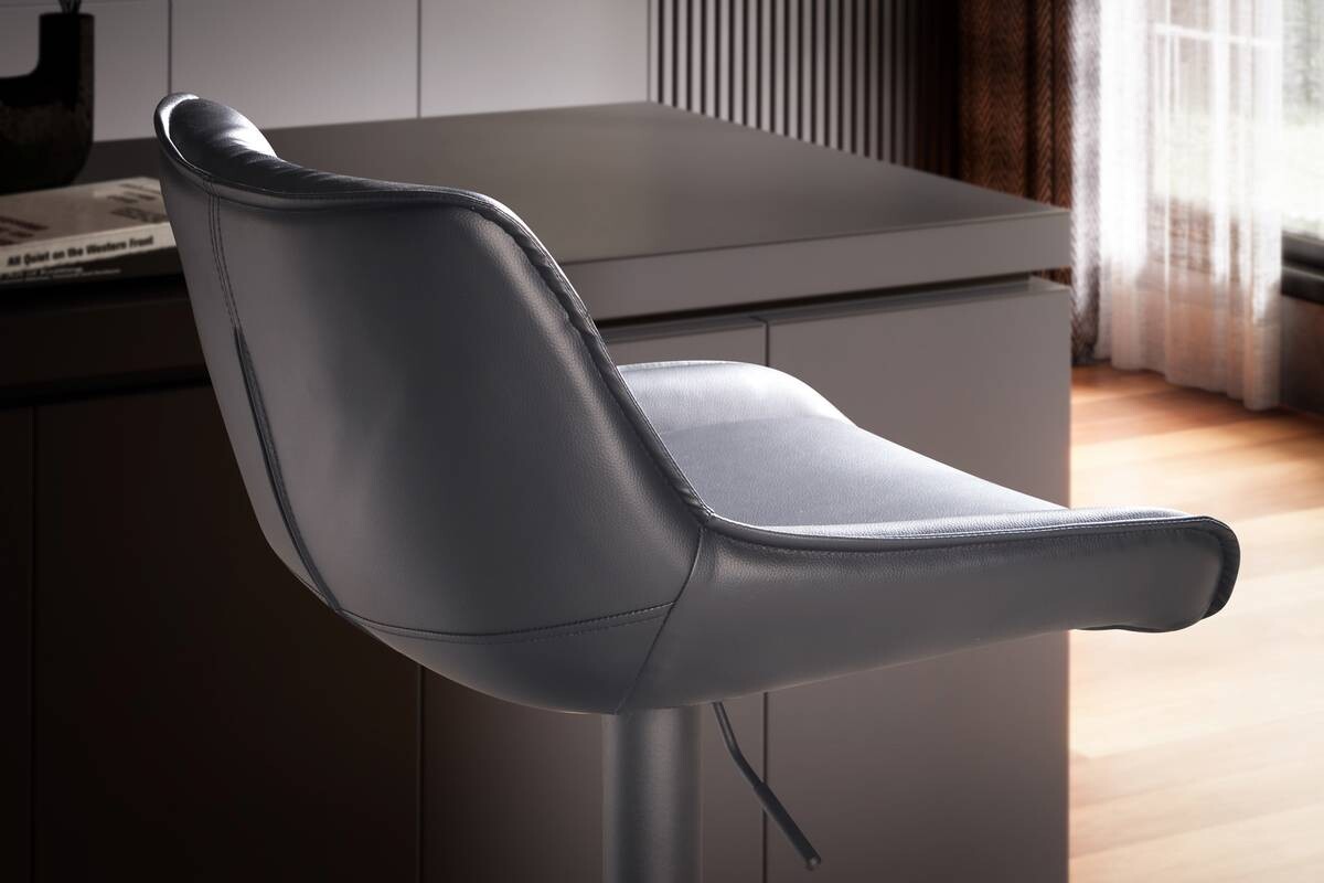 Barhocker schwarz Kunstleder B/H/T: ca. 45x106x55 cm