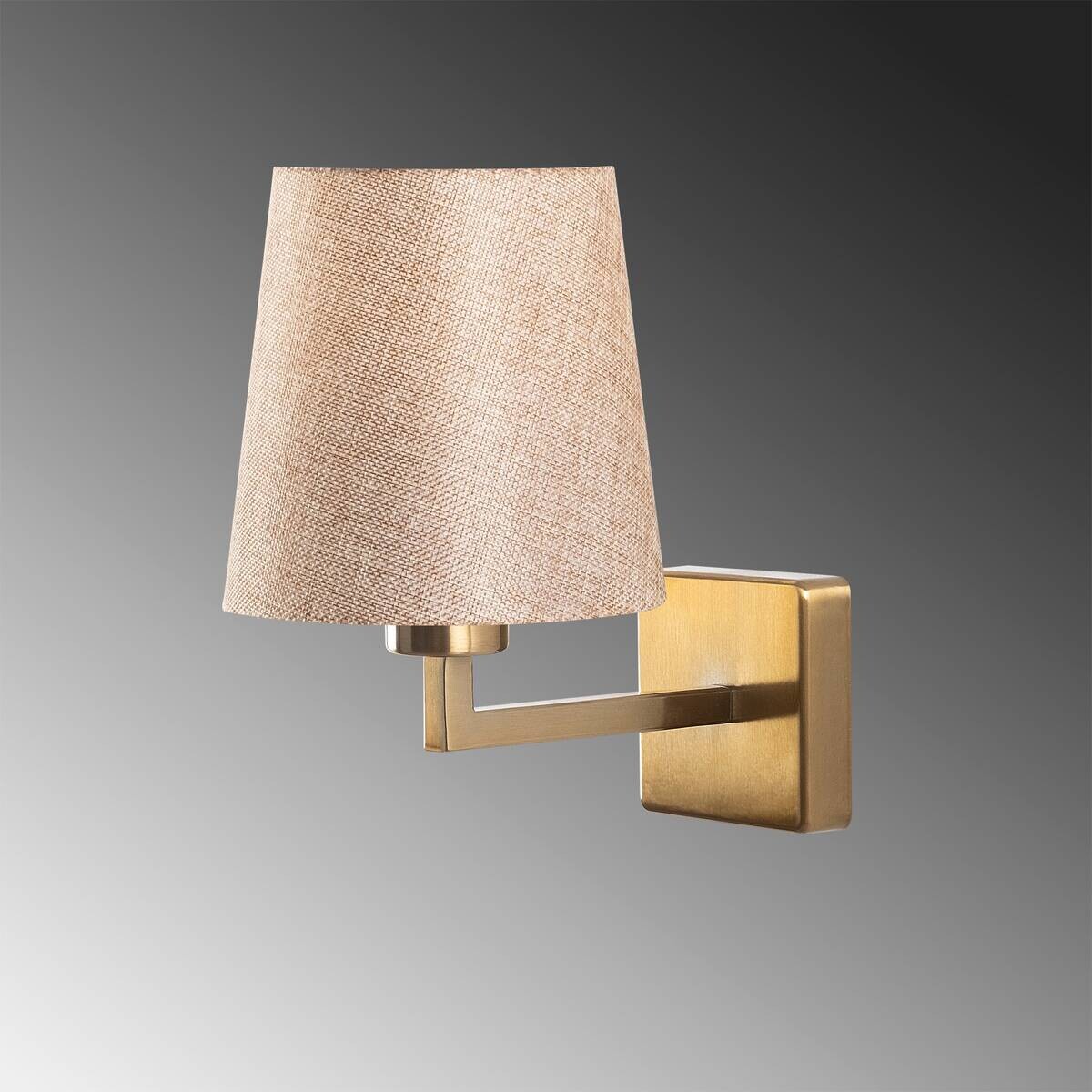 Opviq Wandleuchte Profil gold creme Metall Stoff B/H/T/L/D: ca. 24x30x24x18x18 cm E27 1 Brennstellen