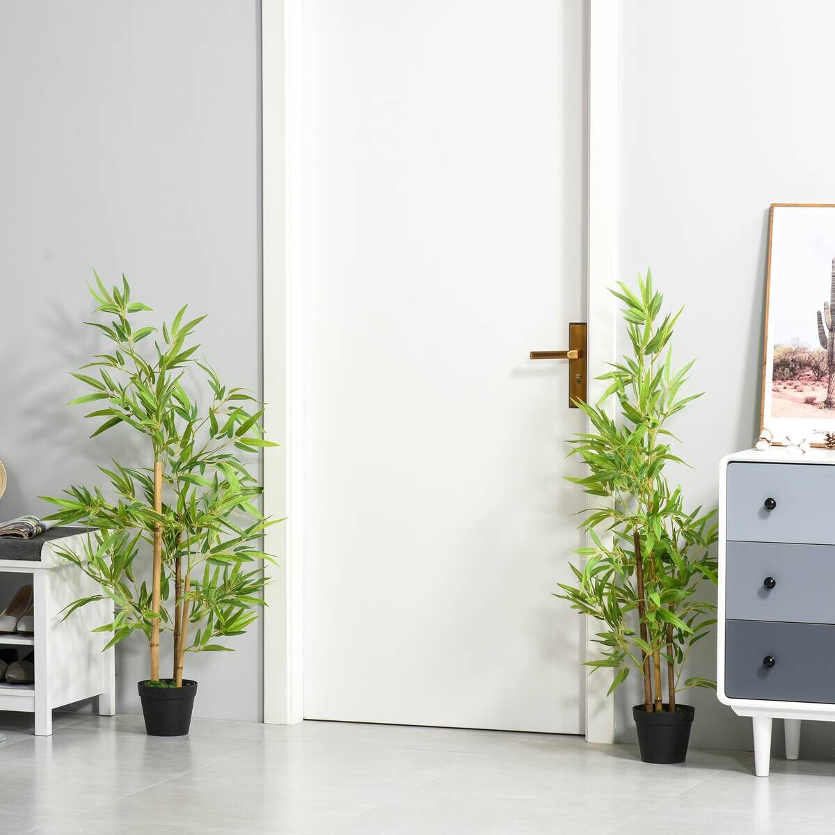 Outsunny Kunstpflanze grün Edelstahl B/H/L: ca. 15,5x15,5x120 cm