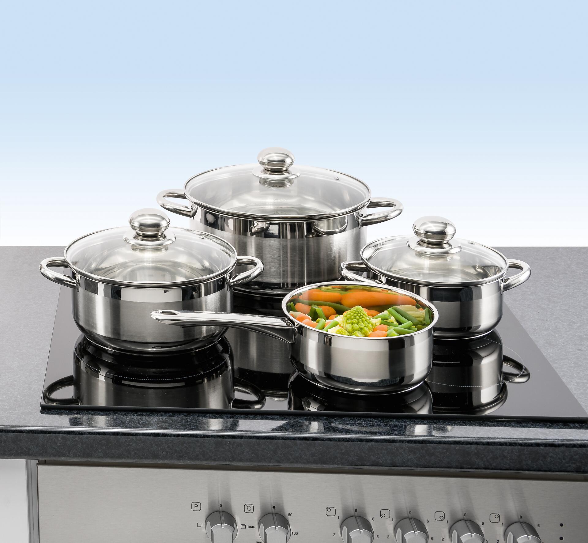 POCOline Topfset silber Edelstahl 7 tlg.