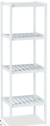 Bambusregal weiß Holz B/H/T: ca. 36x114x36 cm