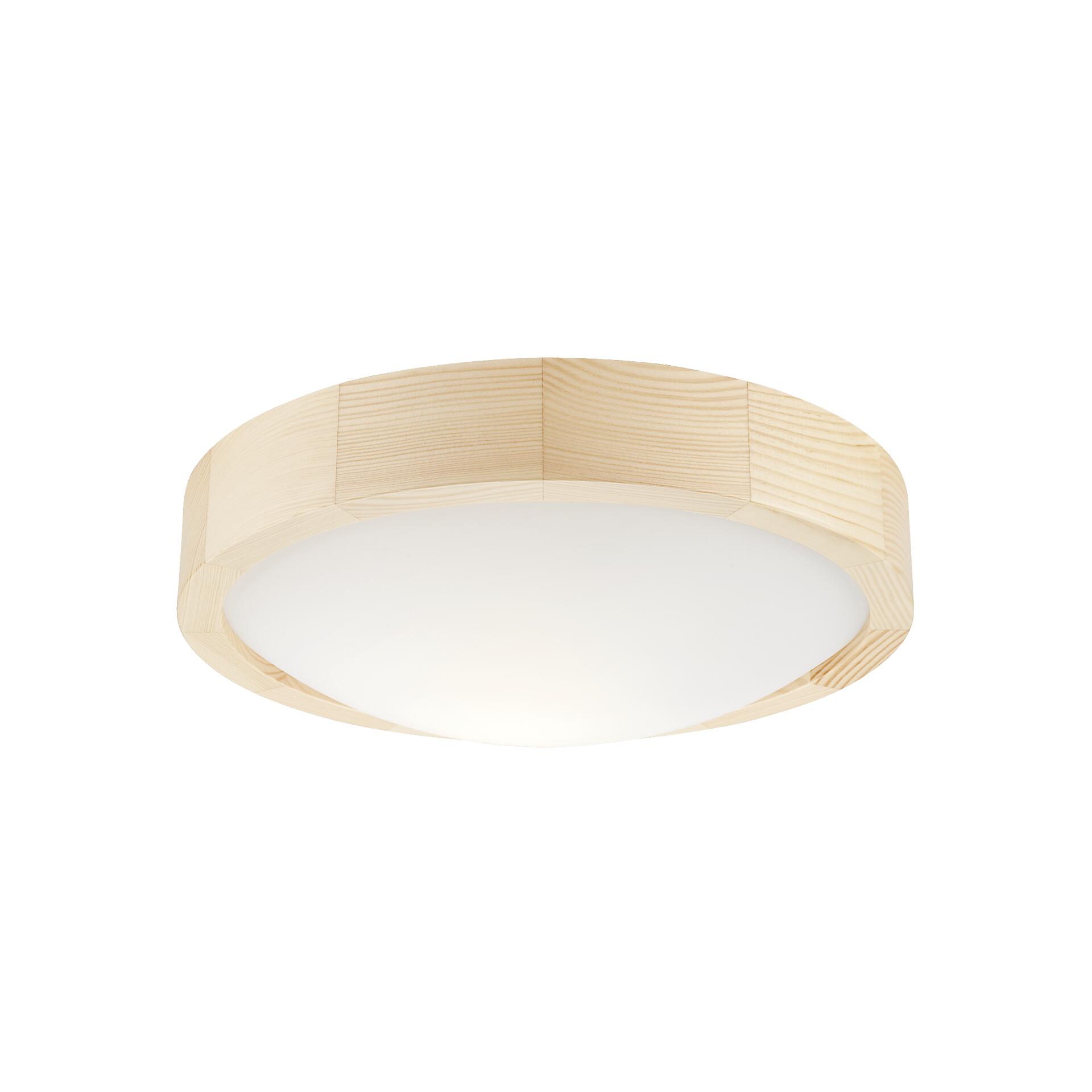 Lamkur Deckenleuchte ANELLO 41247 kiefer Glas Holz H/L: ca. 8x27 cm E27 1 Brennstellen