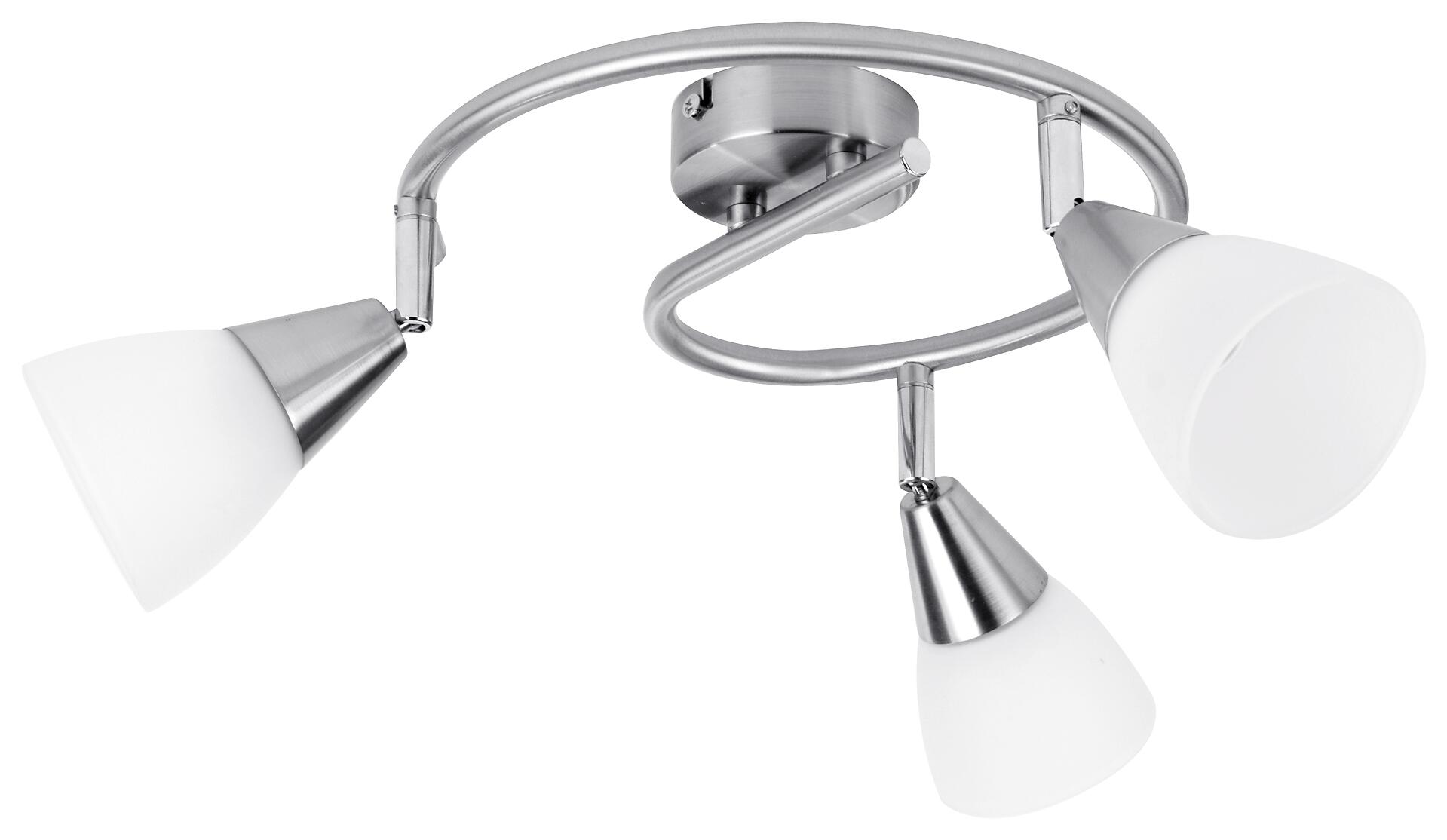 POCOline Spotspirale Tadea nickel matt weiß Metall Glas B/H/L: ca. 30x20x30 cm E14 3 Brennstellen