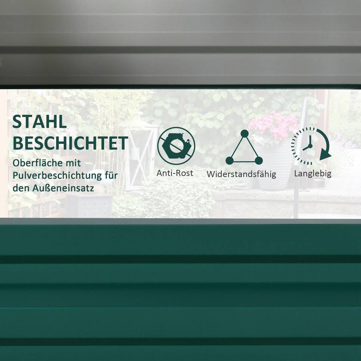 Outsunny Hochbeet grün Edelstahl B/H/L: ca. 60x120x30,5 cm