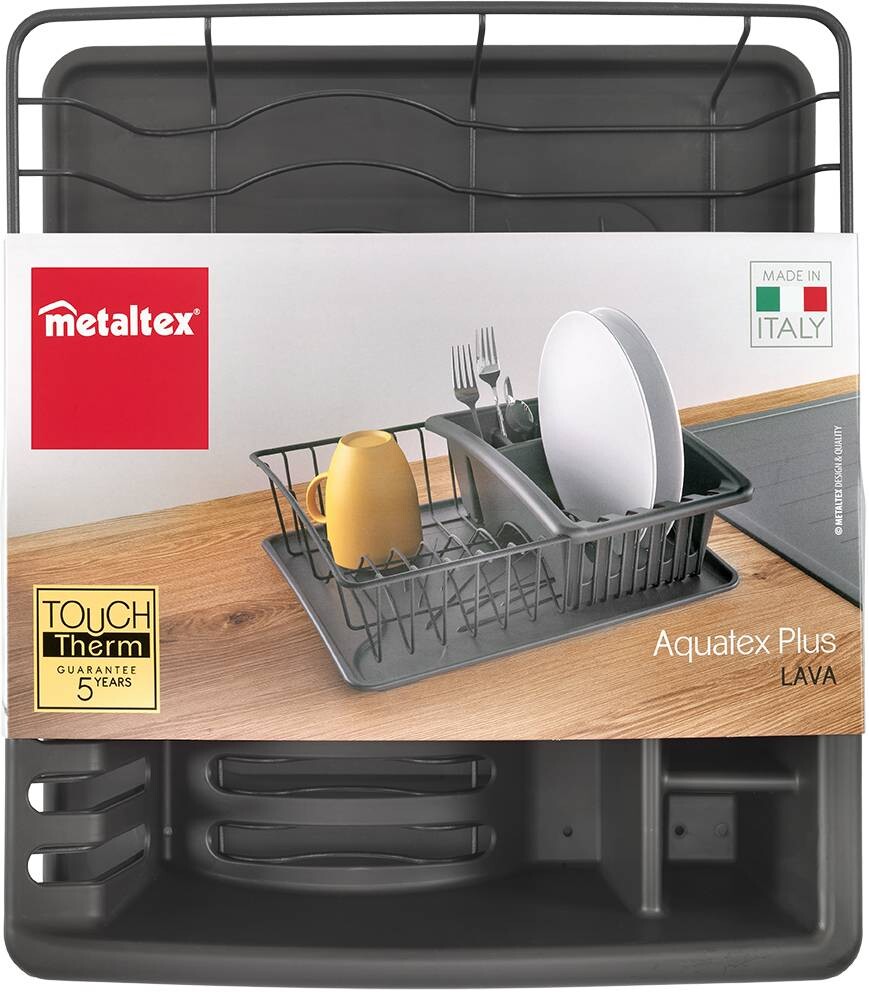 Metaltex Spülkorb Aquatex Plus Lava mattschwarz Metall