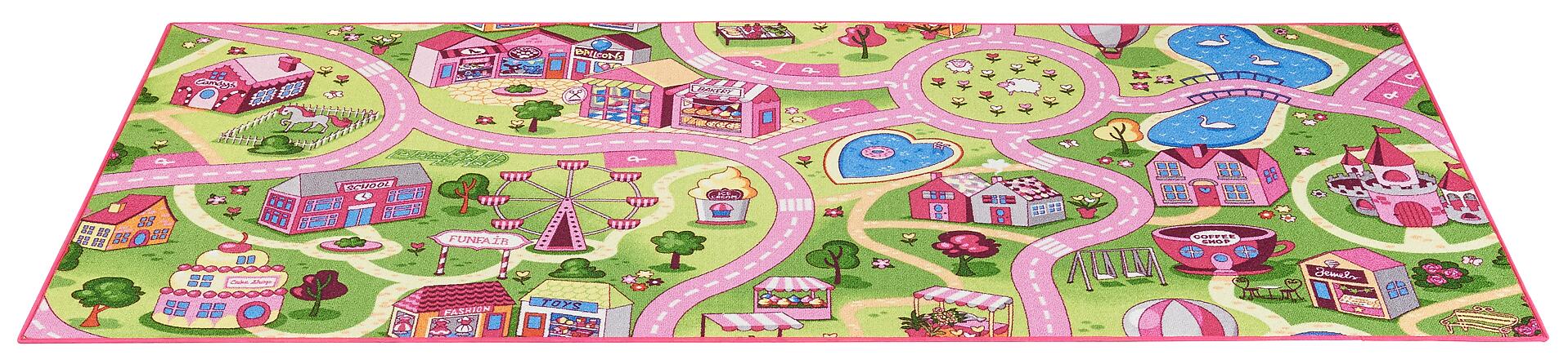 Kinderteppich Sweet Town pink B/L: ca. 95x200 cm