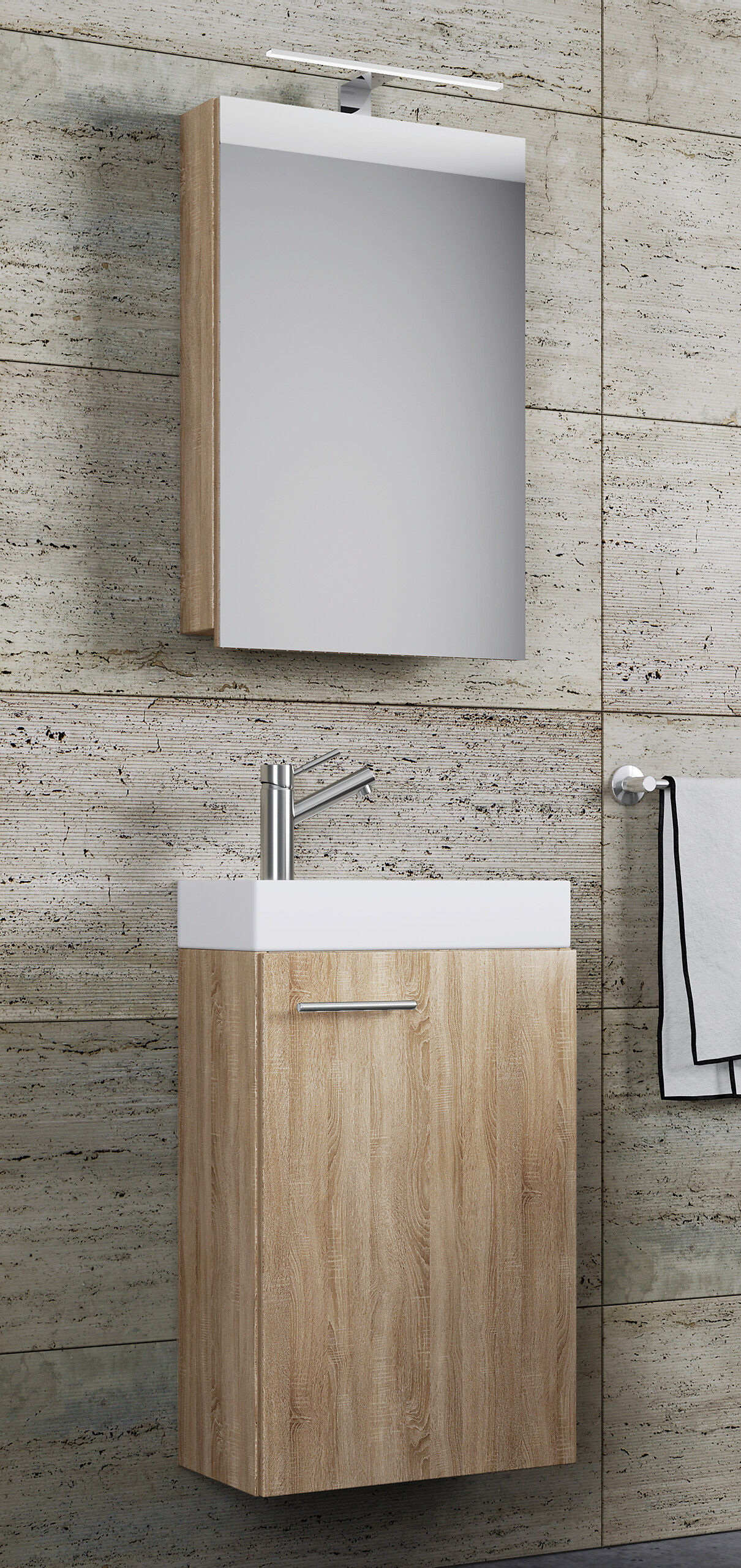 Waschplatz 4tlg-Slito Eiche Sonoma Nachbildung B/H/T: ca. 41x69,5x22 cm Waschplatz 4tlg-Slito Eiche Sonoma Nachbildung B/H/T: ca. 41x69,5x22 cm