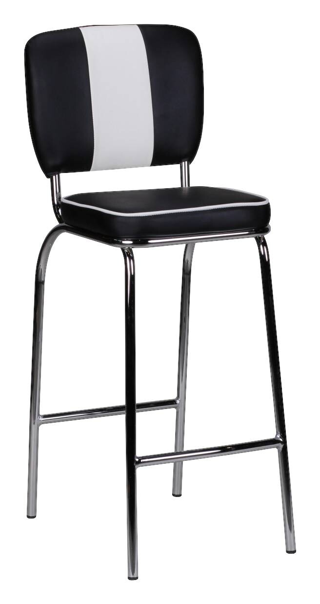 Barhocker schwarz weiß Kunstleder Kunstleder B/H/T: ca. 40x110x38 cm