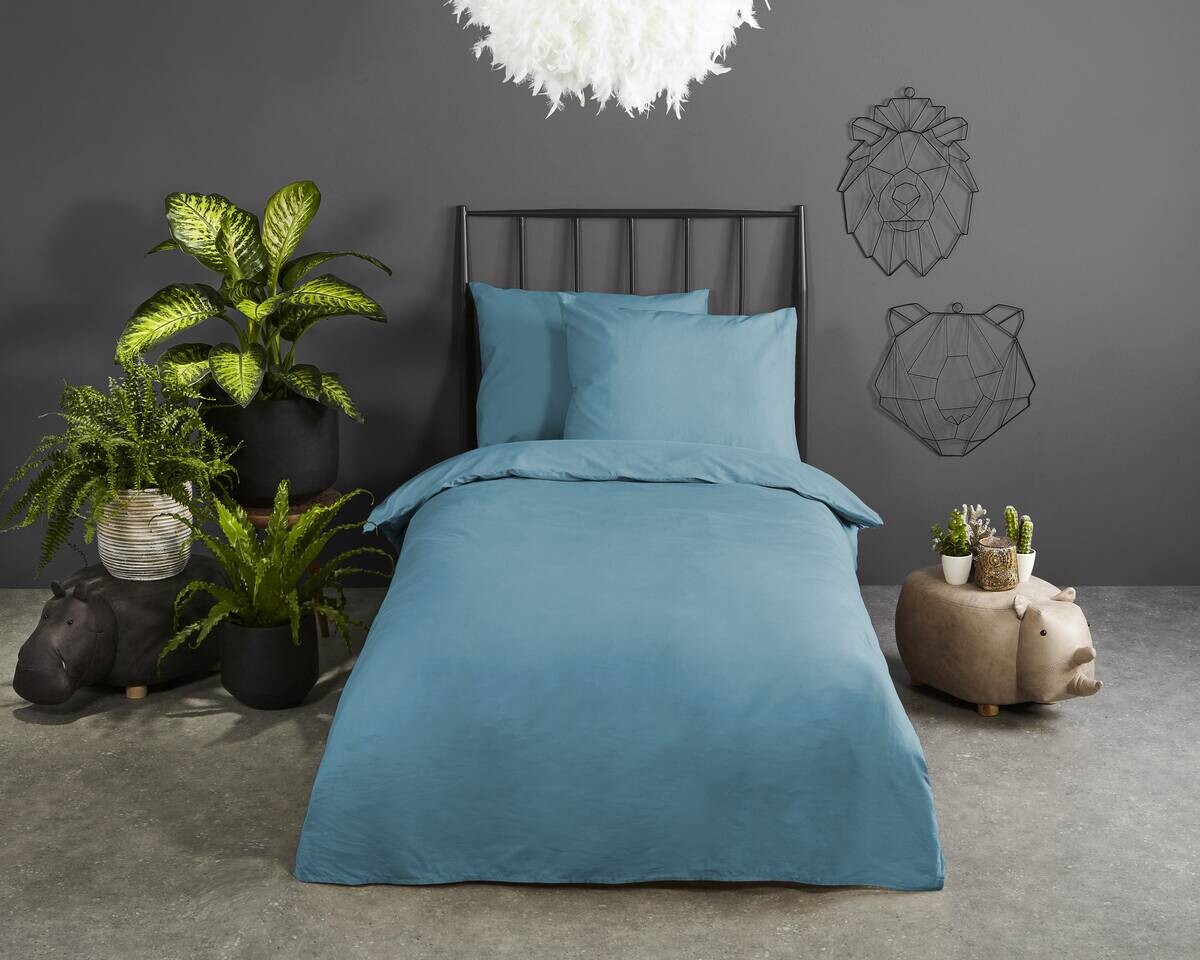 Baumwoll Bettwäsche blau Baumwolle B/L: ca. 120x150 cm