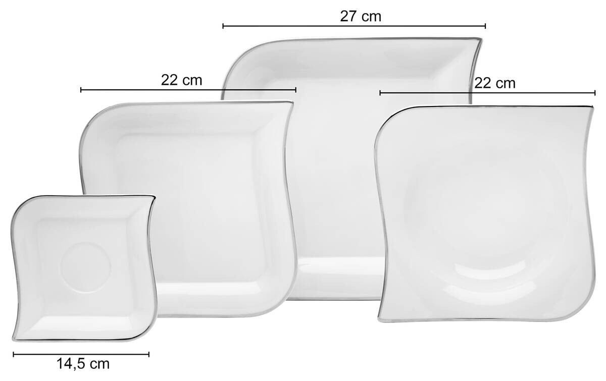 Wellco Kombiservice weiß Porzellan 30 tlg.