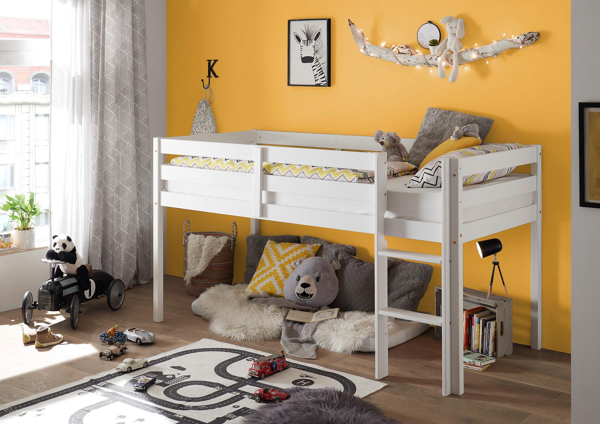 Hochbett Alvin kiefer weiß Liegefläche B/L: ca. 90x200 cm Hochbett Alvin kiefer weiß Liegefläche B/L: ca. 90x200 cm