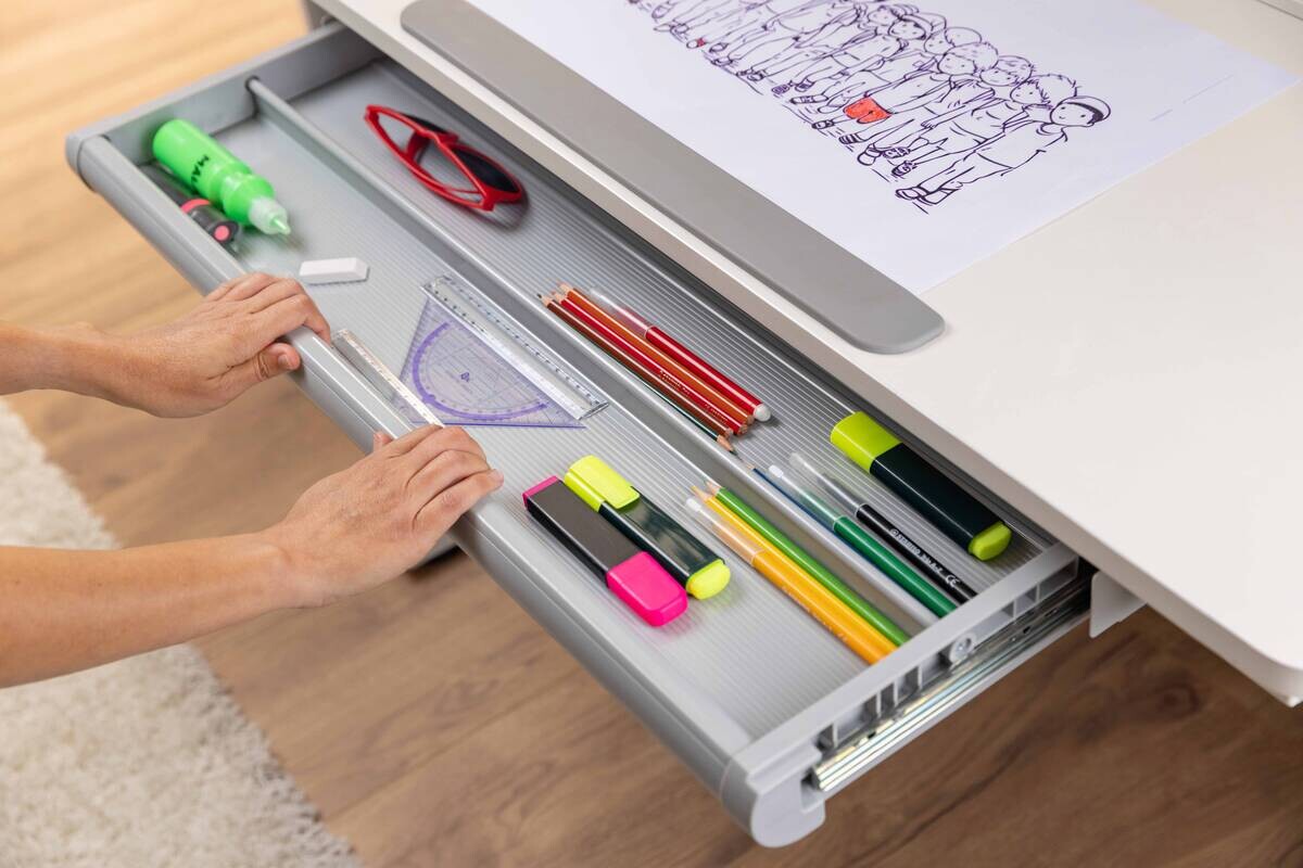 Schreibtisch Frederik weiß pulverbeschichtet B/H/L: ca. 60x56x100 cm