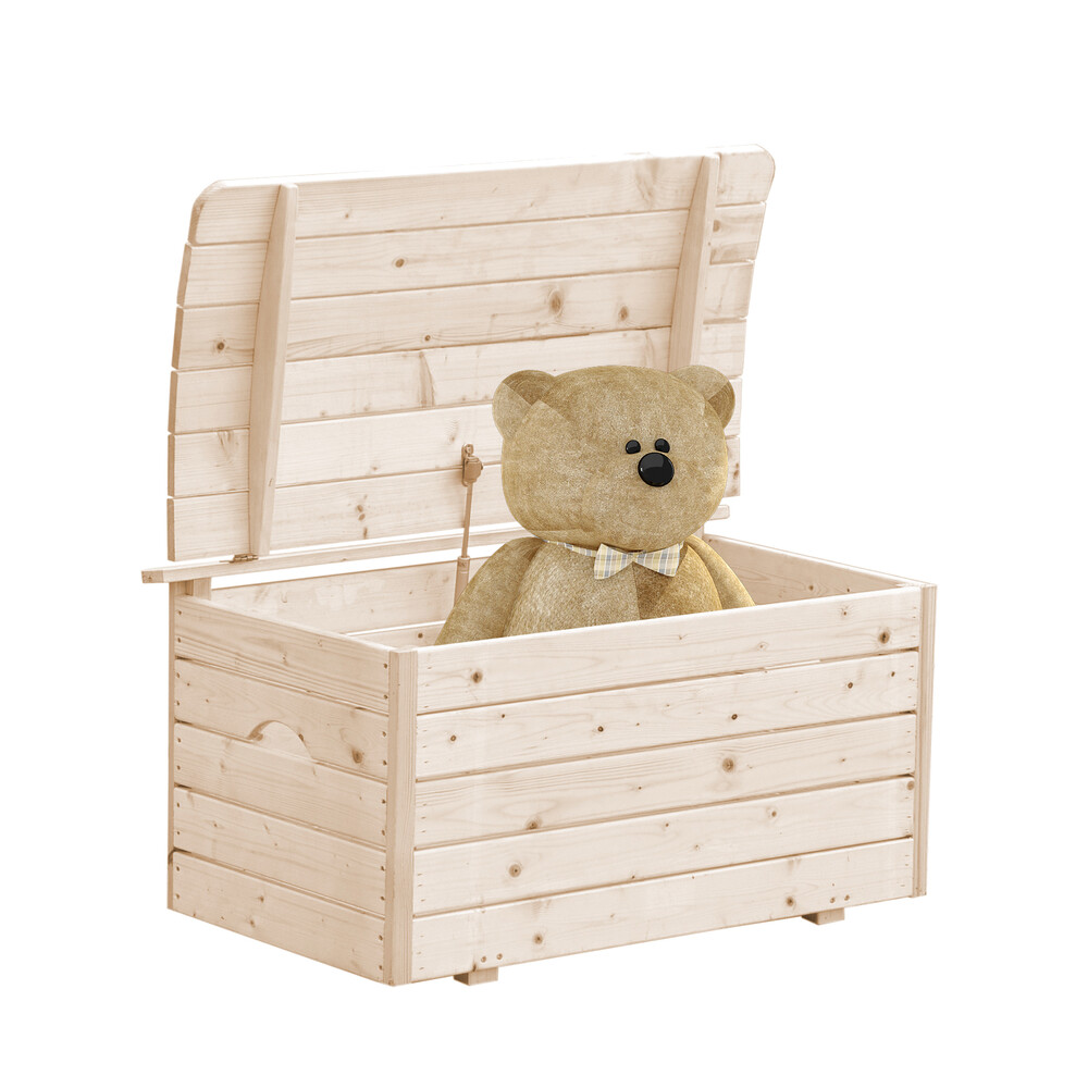 Timbela Aufbewahrungsbox M034 natur Holz B/H/L: ca. 80x47x50 cm