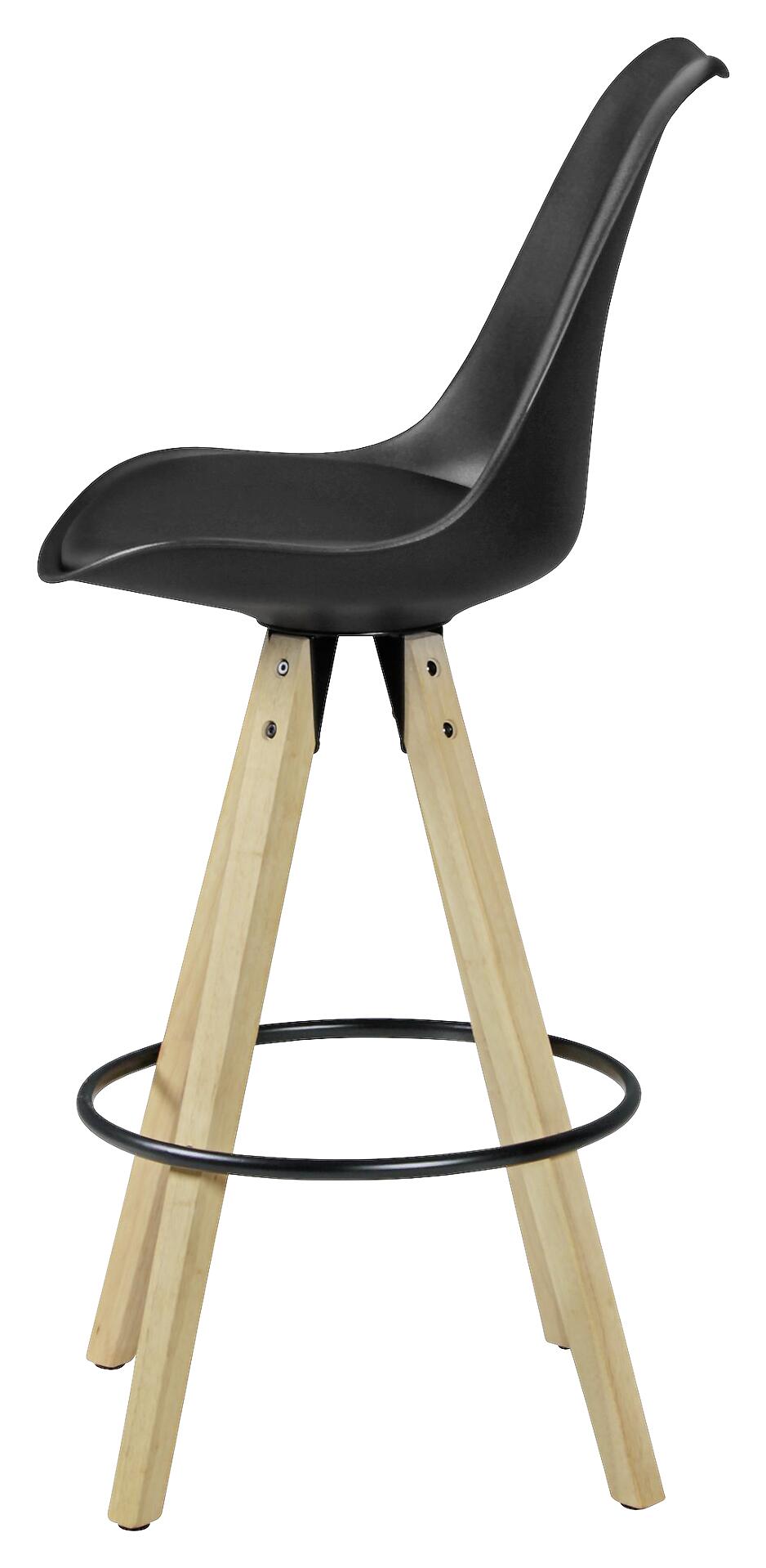 Barhocker 2er-Set schwarz Kunstleder B/H/T: ca. 44x113x39 cm