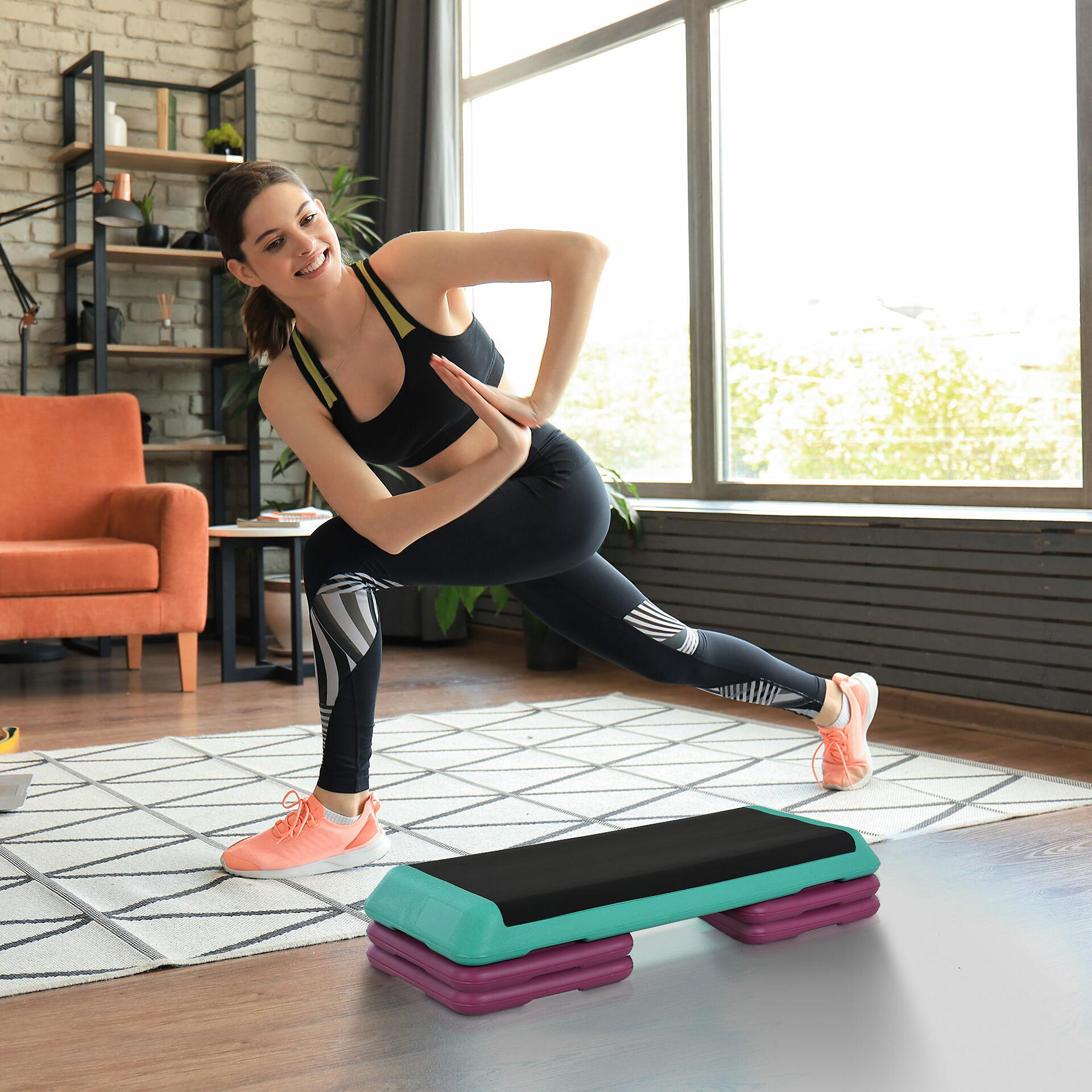 HOMCOM Steppbrett schwarz Kunststoff