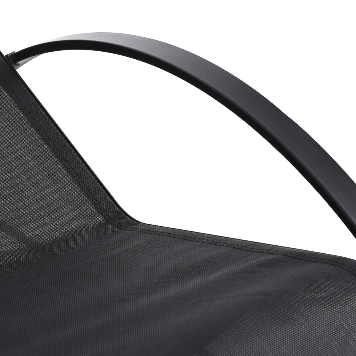 Outsunny Gartenliege-Set mit Tisch schwarz Netzstoff B/H/L: ca. 169x66x59 cm