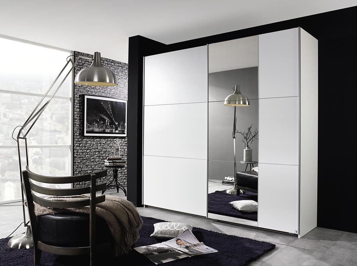 Schwebetürenschrank Kronach Alpinweiß B/H/T: ca. 218x210x59 cm