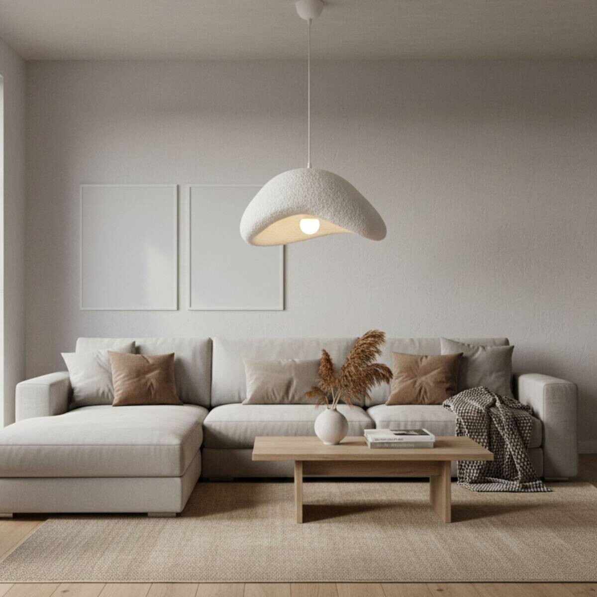 Opviq Pendelleuchte weiß Metall B/H/T/L: ca. 42x120x37x42 cm E27 1 Brennstellen